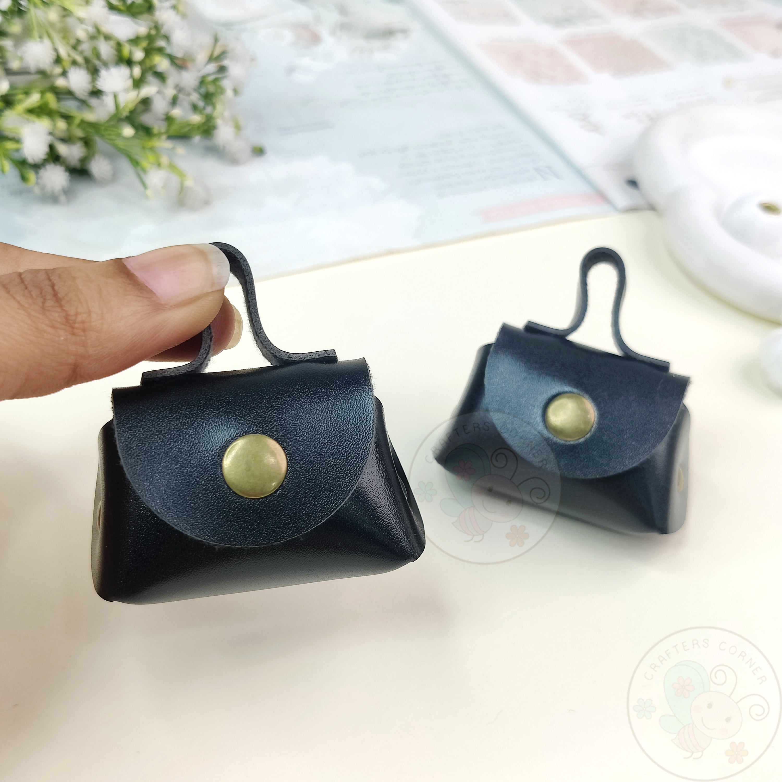 Mini Bag Style Leather Coin Purse – Black