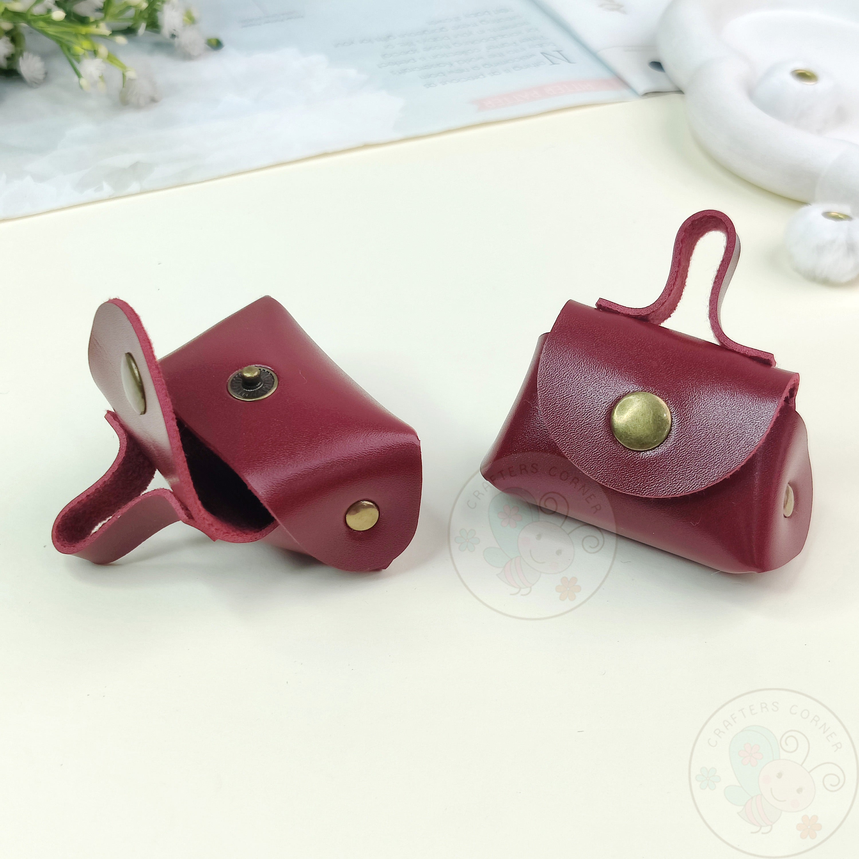 Mini Bag Style Leather Coin Purse – Wine Red