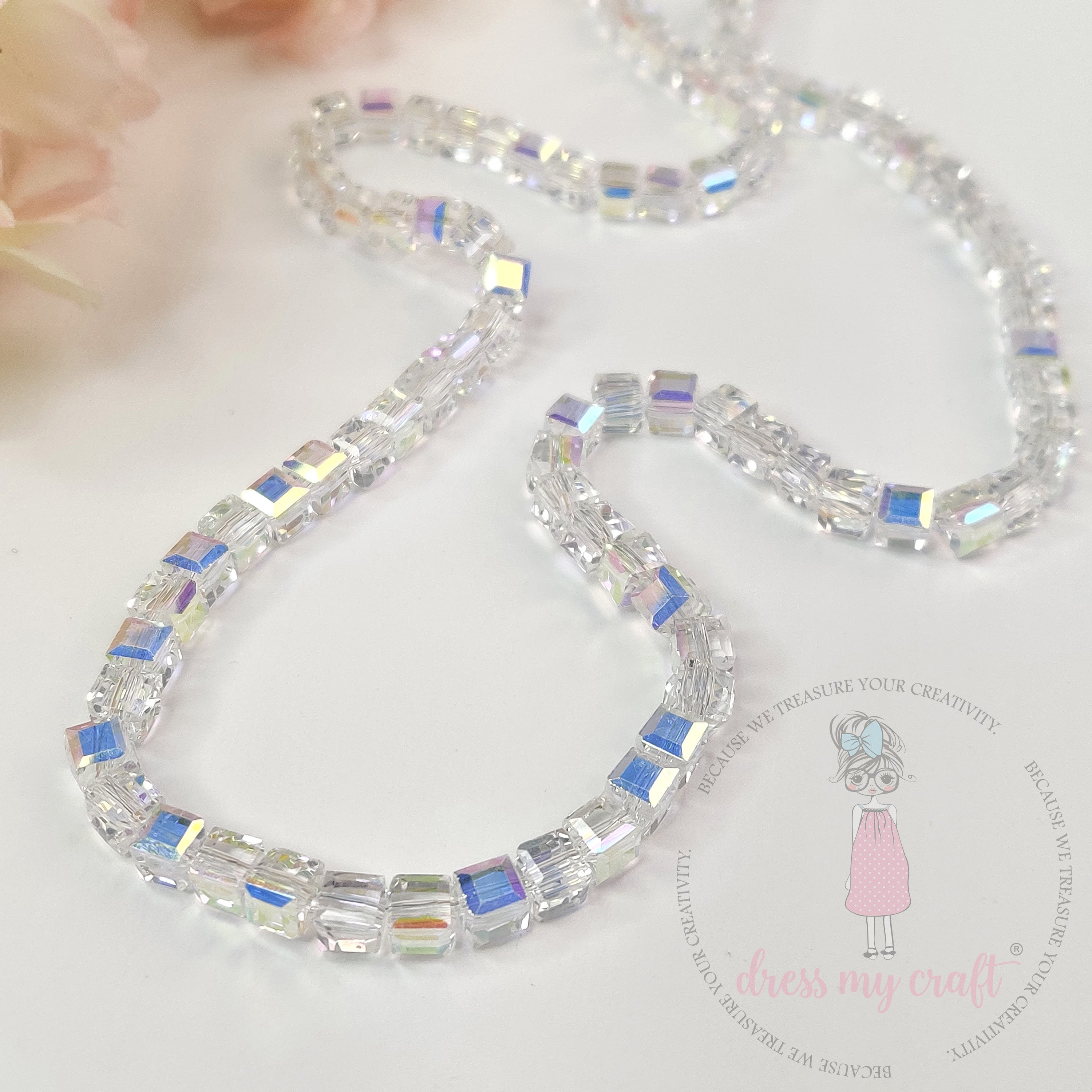 Crystal Clear Square-Cut Beads