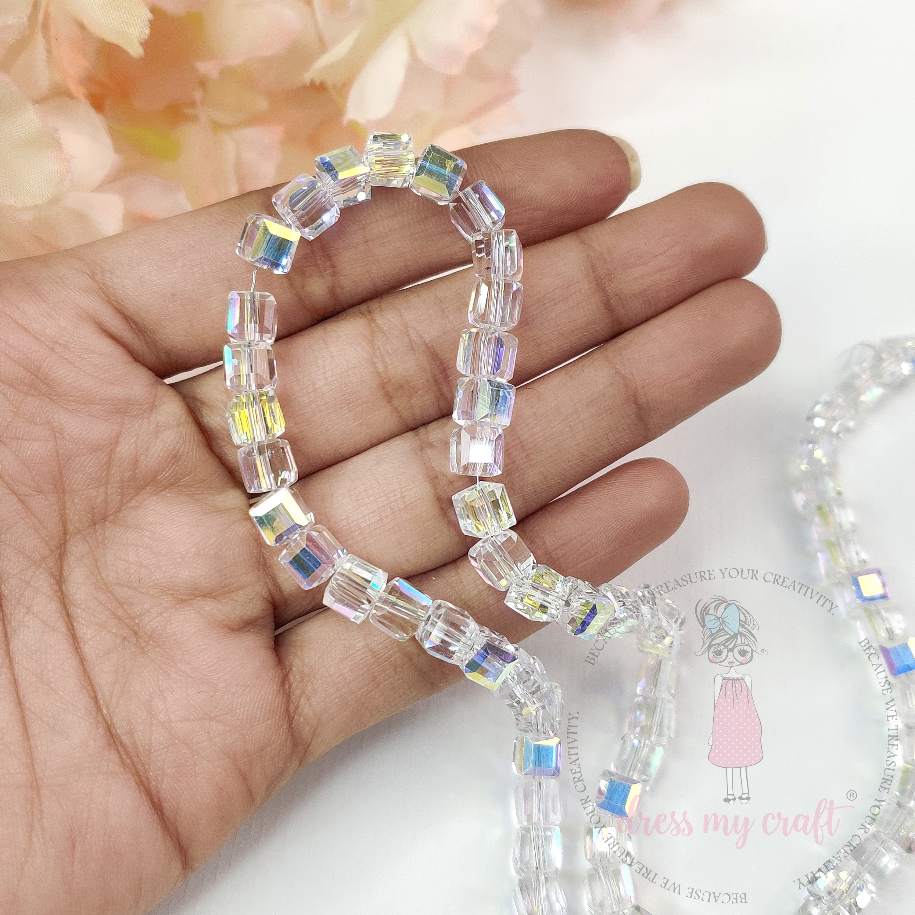 Crystal Clear Square-Cut Beads