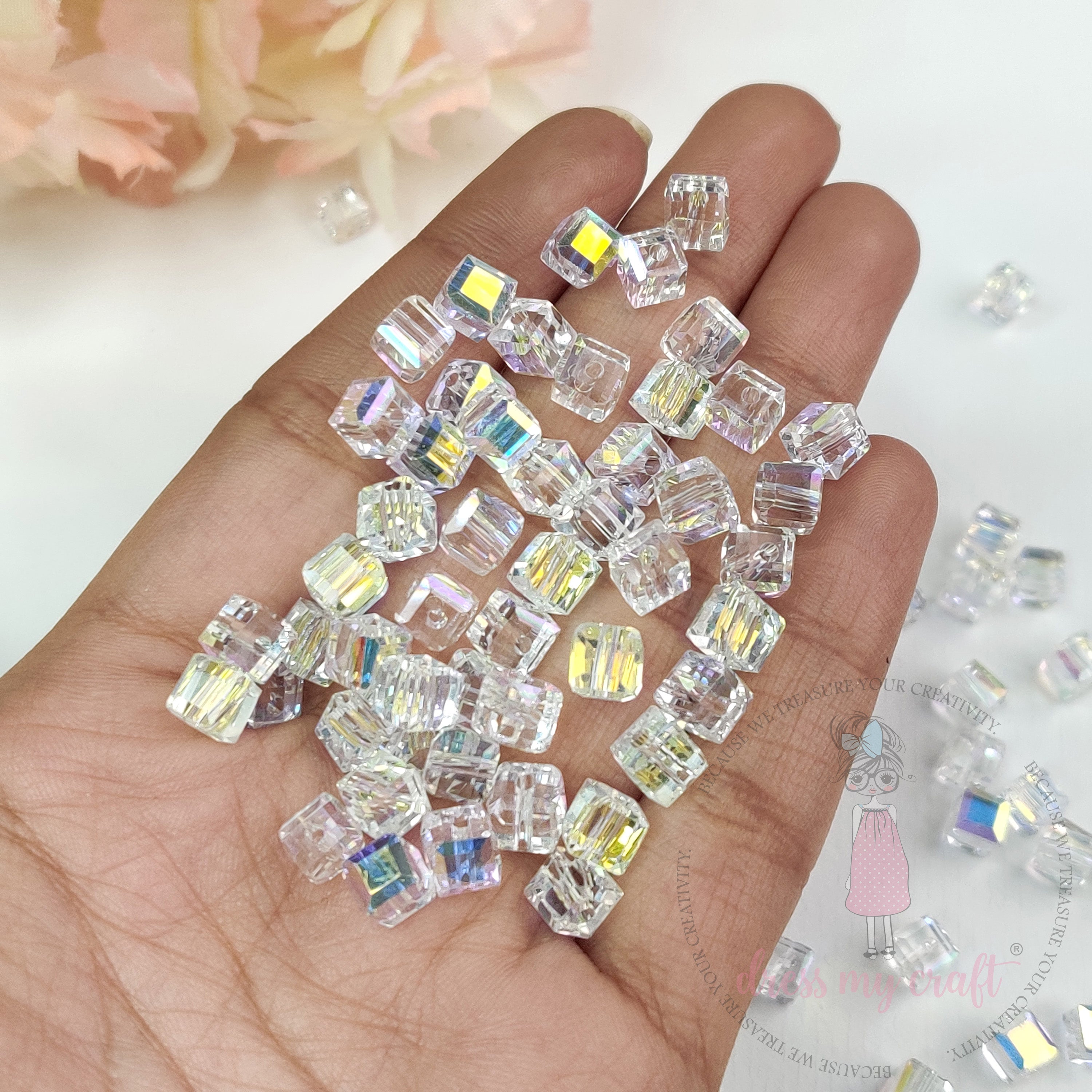 Crystal Clear Square-Cut Beads