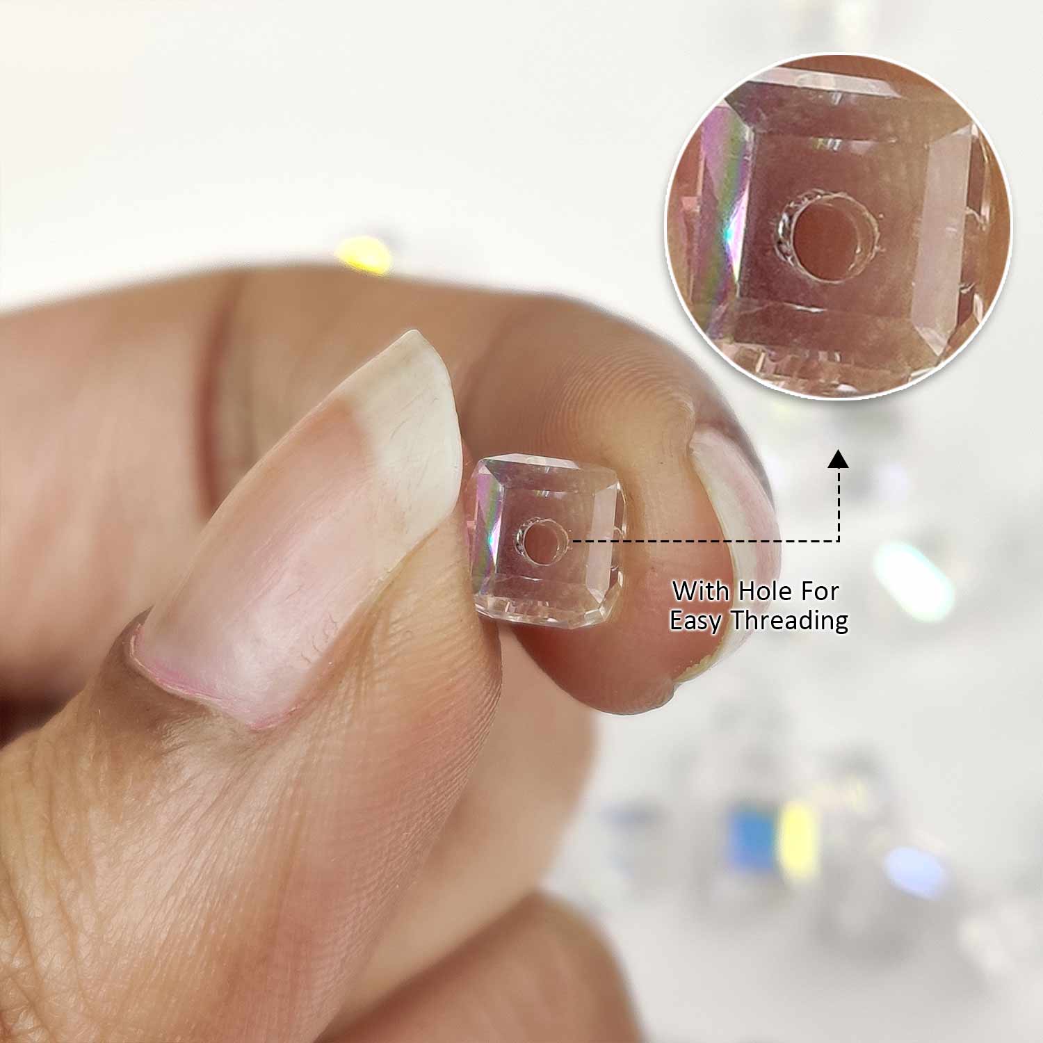 Crystal Clear Square-Cut Beads