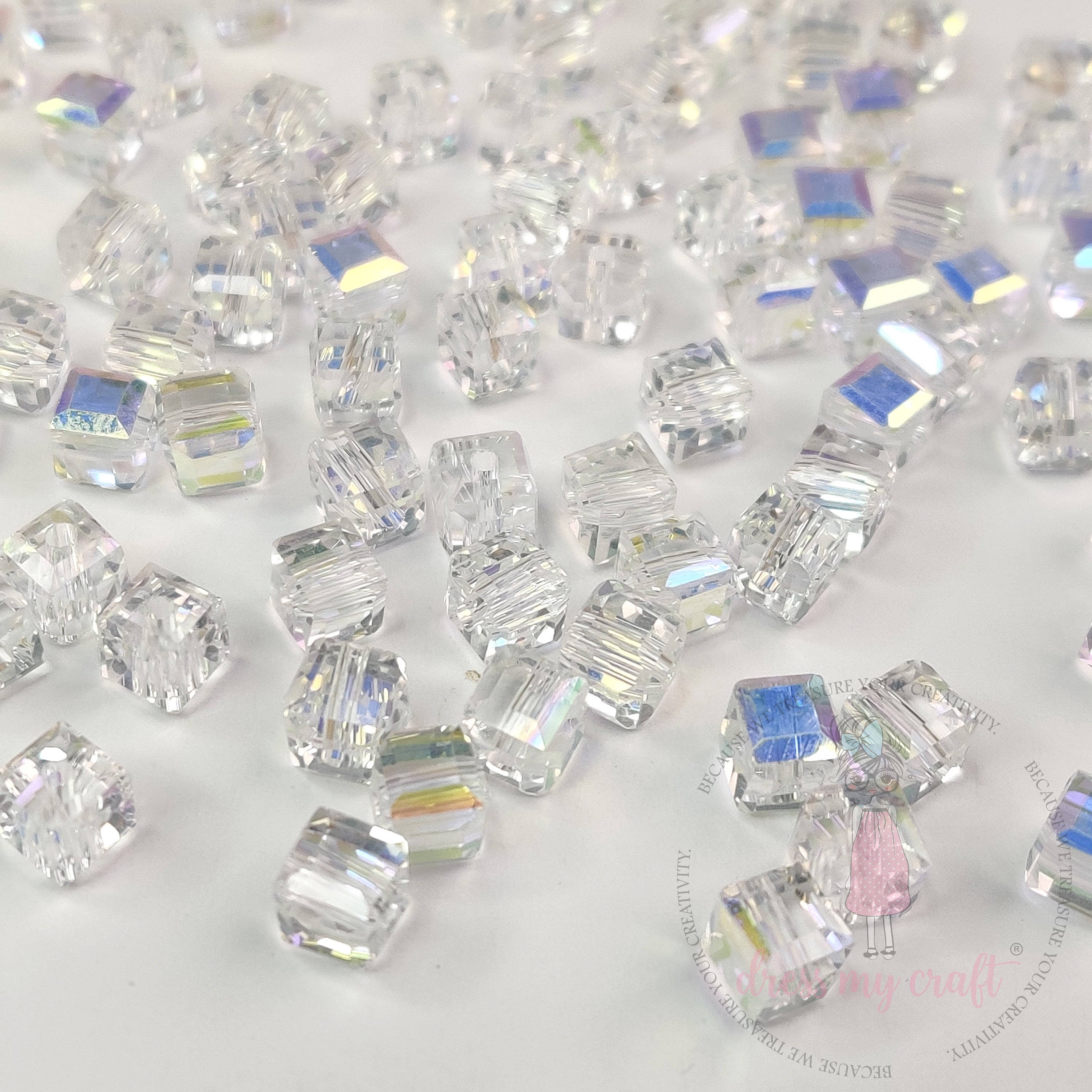 Crystal Clear Square-Cut Beads