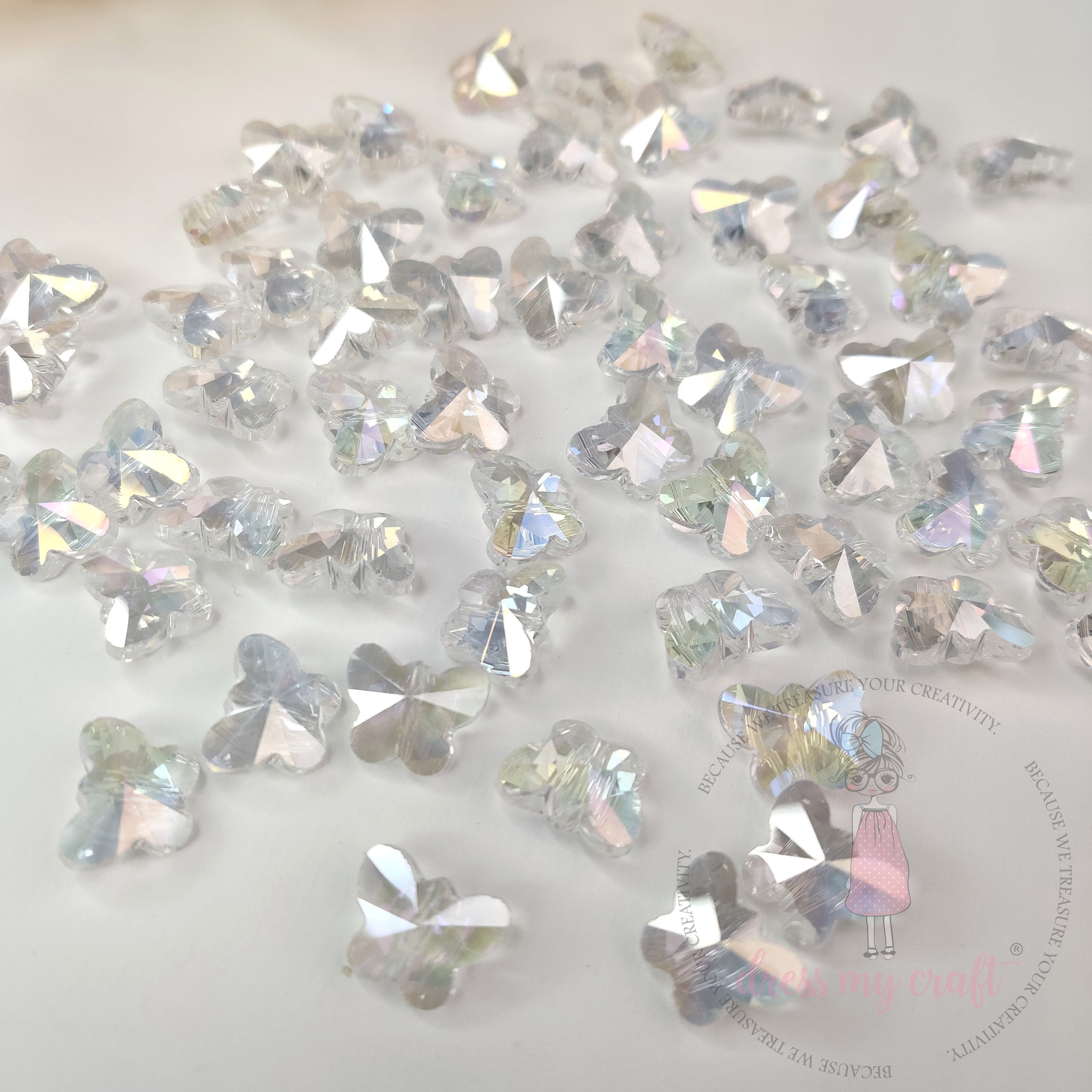Crystal Clear Butterfly Beads