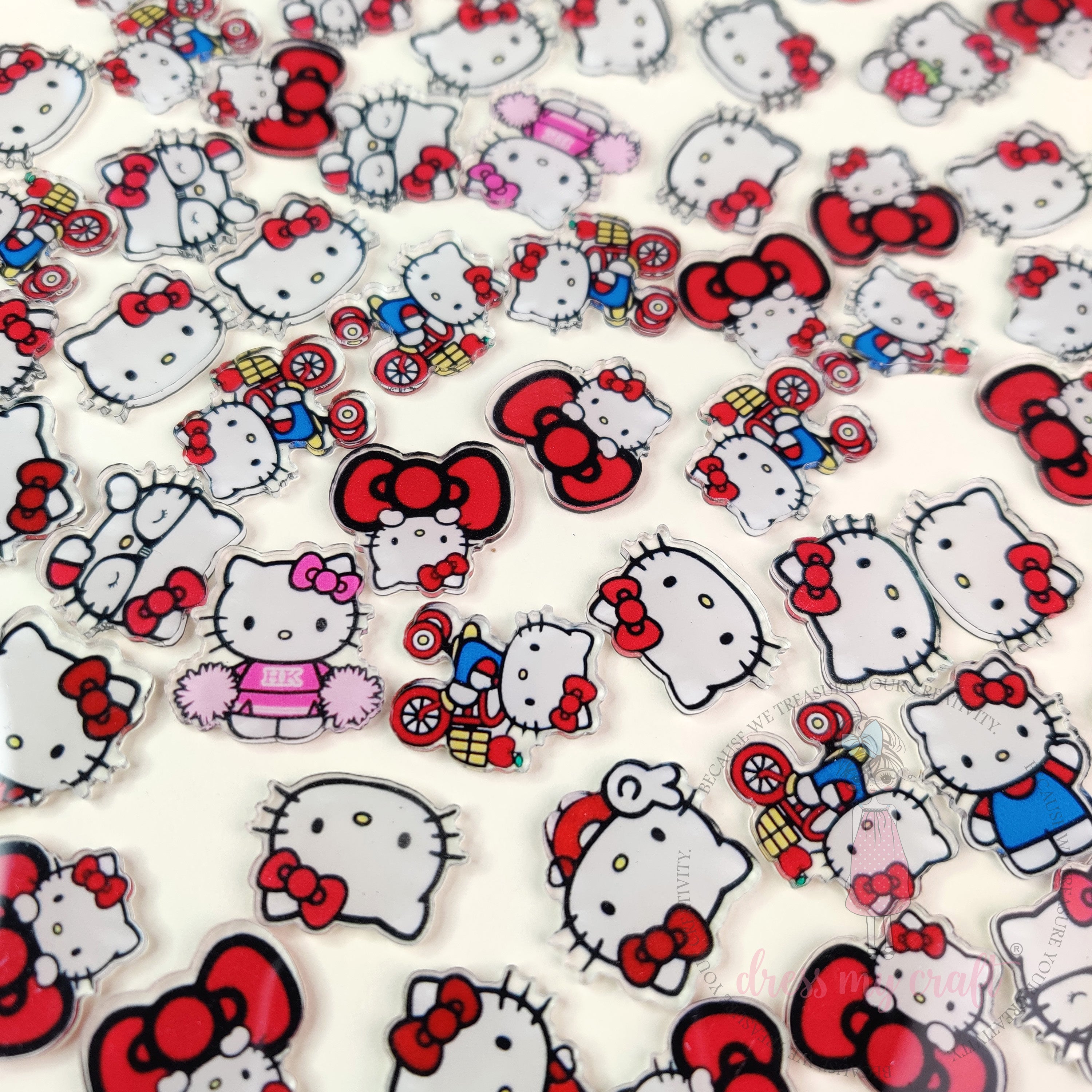 Adorable Mini Acrylic Kitty charms