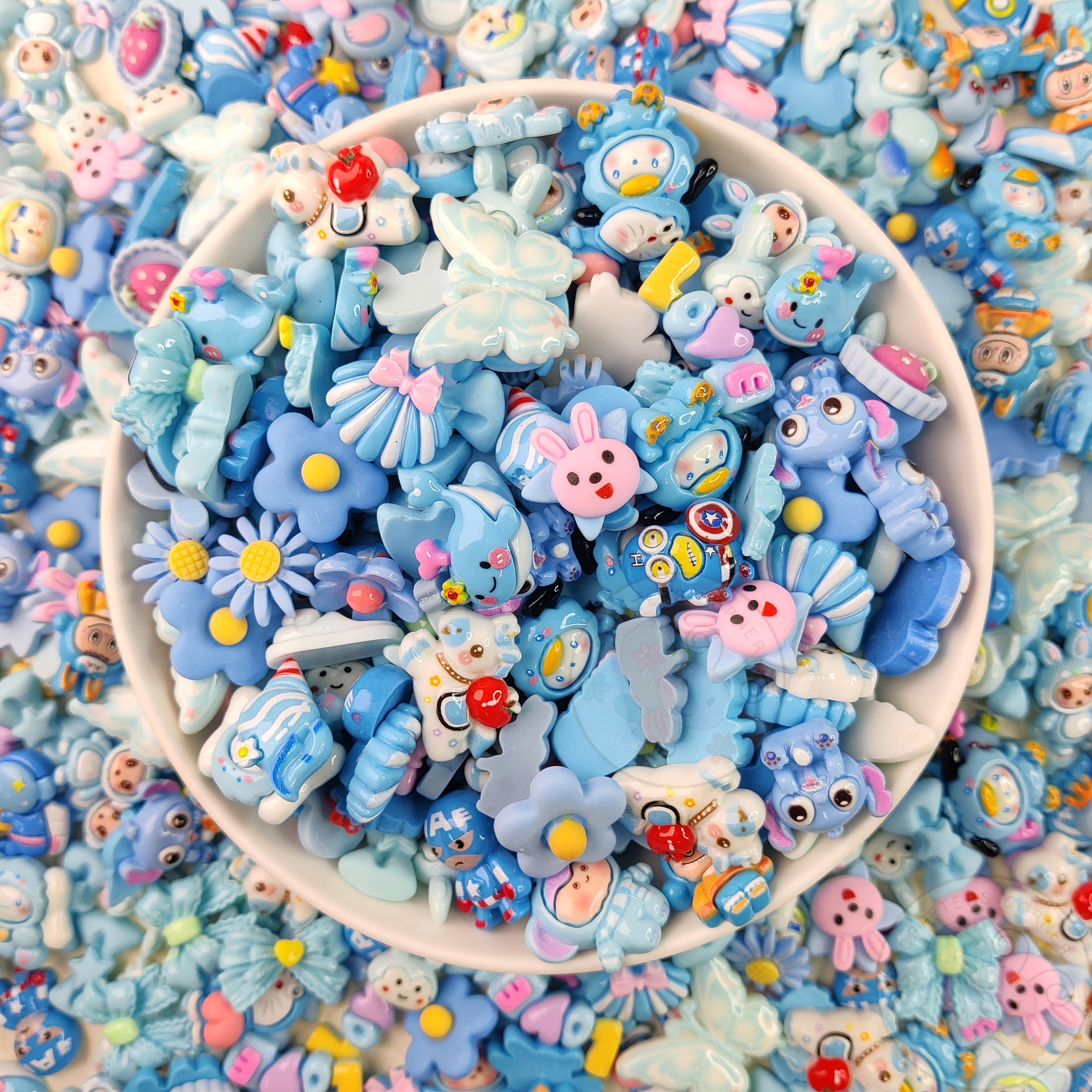 Blue Family - Mix Flatback Cabochons Pack (20g)