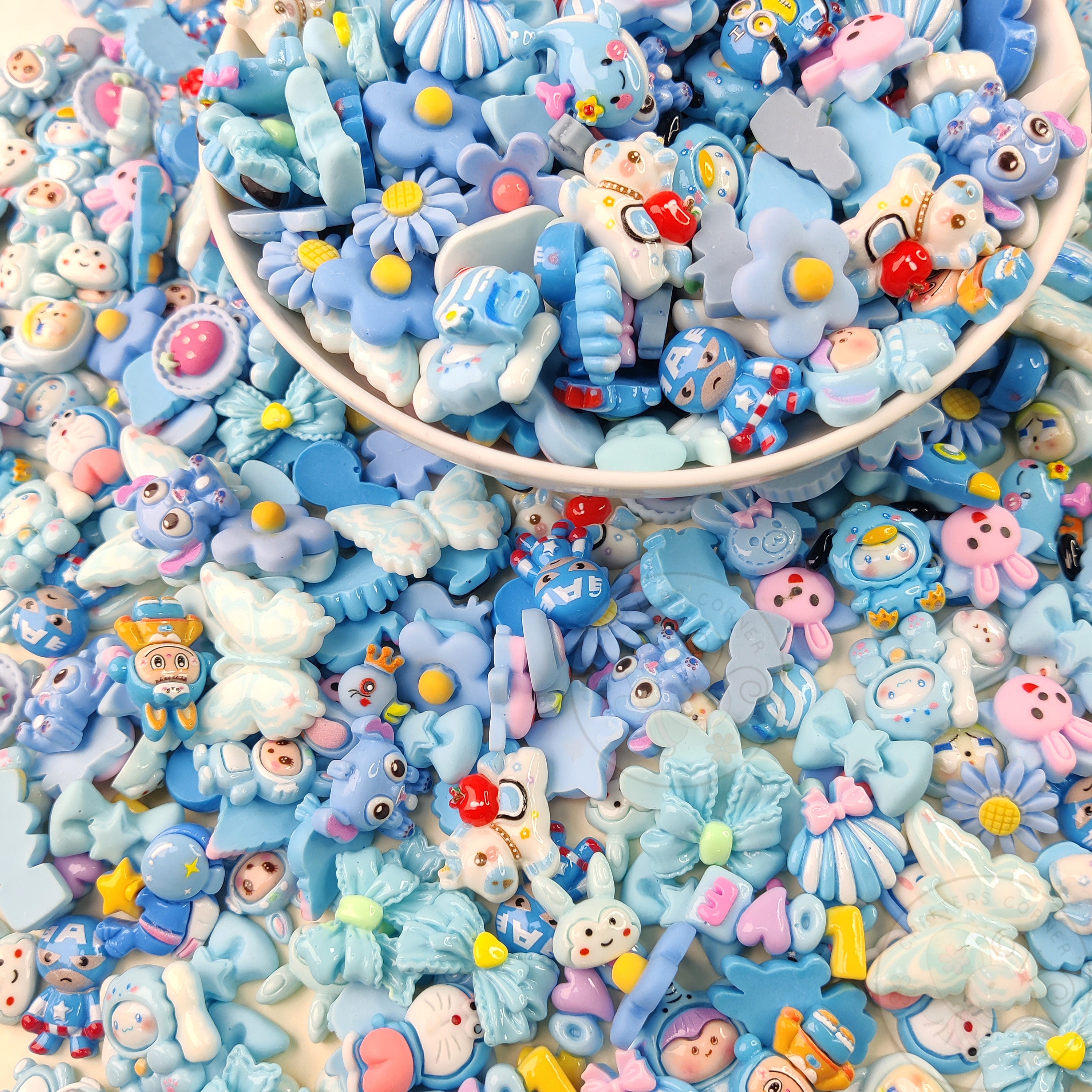 Blue Family - Mix Flatback Cabochons Pack (20g)