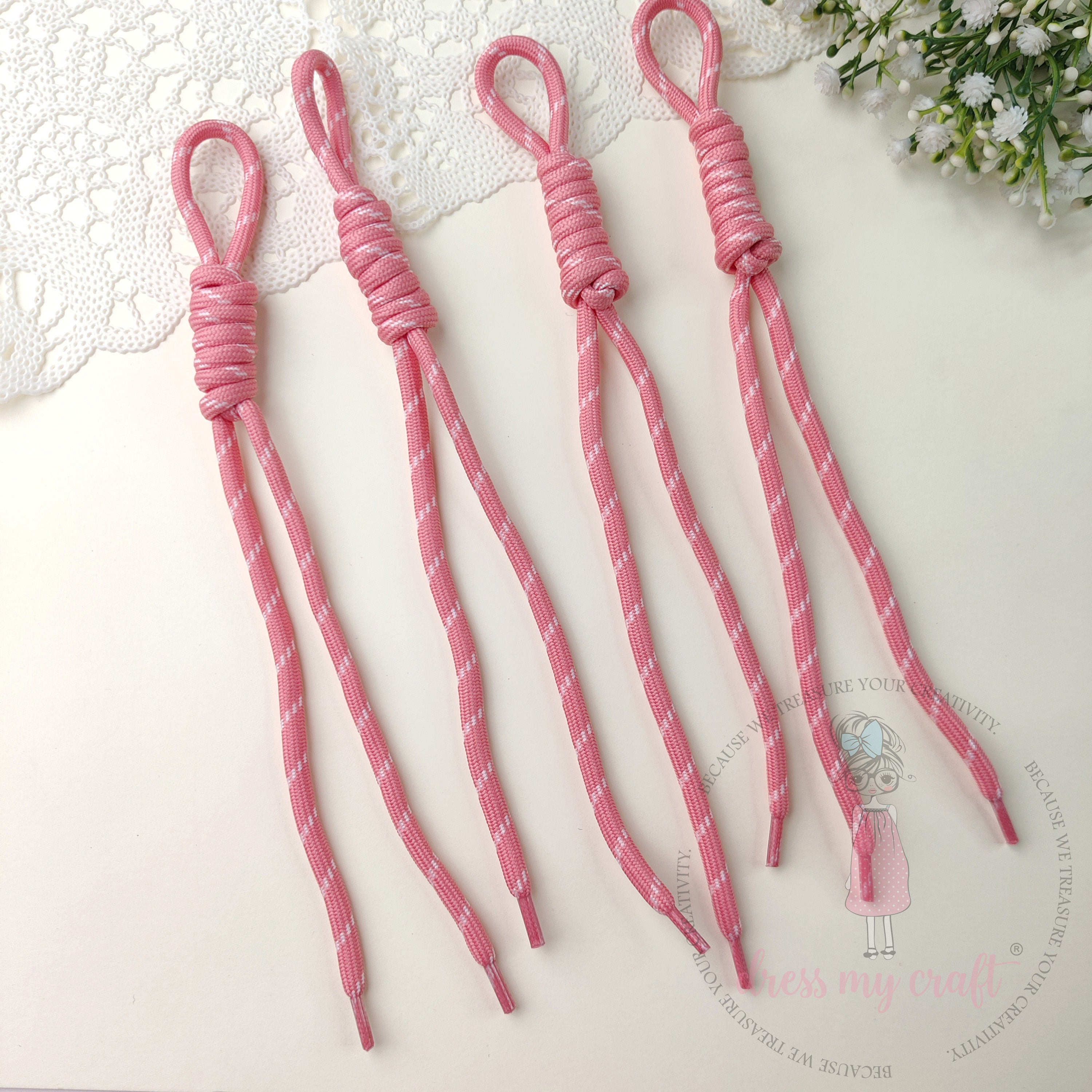 Braided Knot Rope #2 - Peach, 4 Pcs