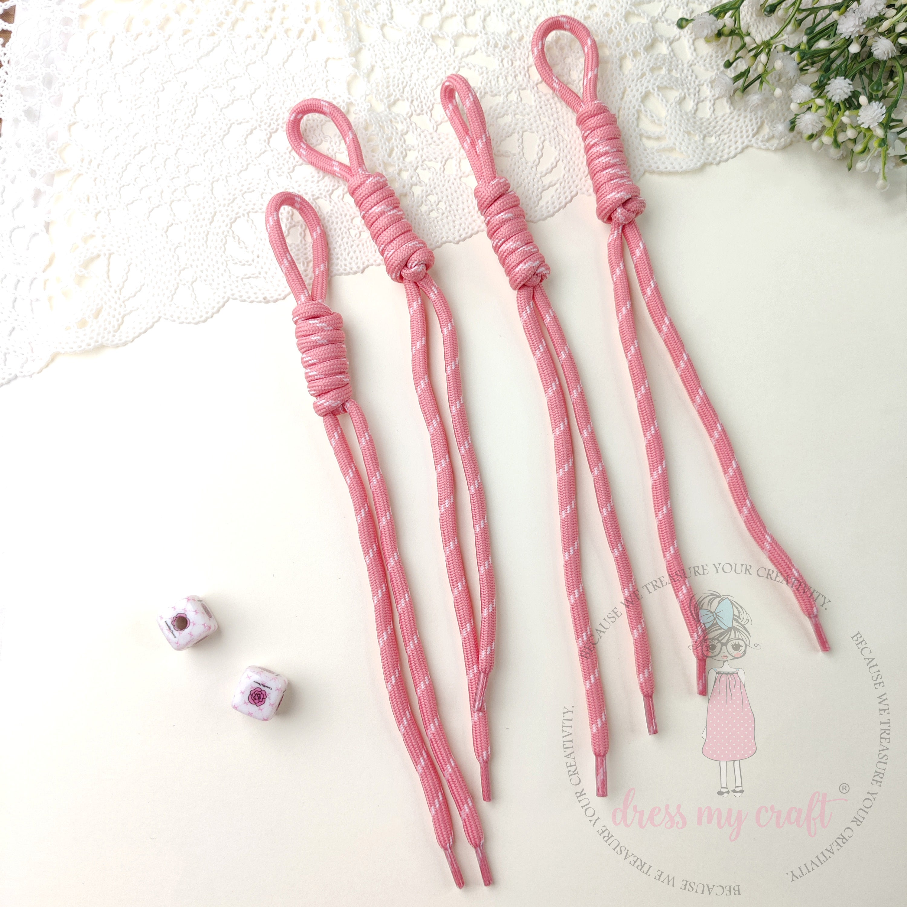 Braided Knot Rope #2 - Peach, 4 Pcs