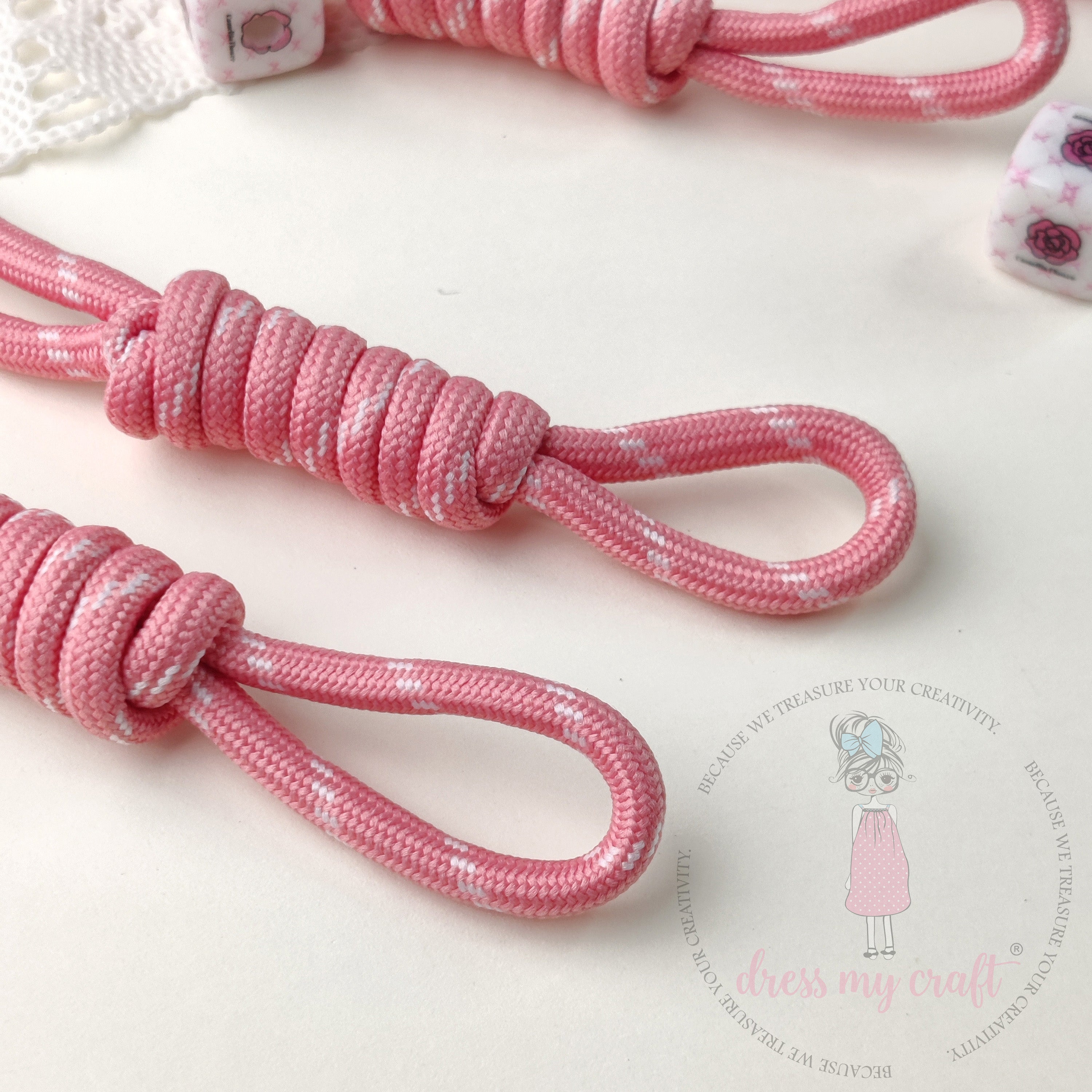 Braided Knot Rope #2 - Peach, 4 Pcs