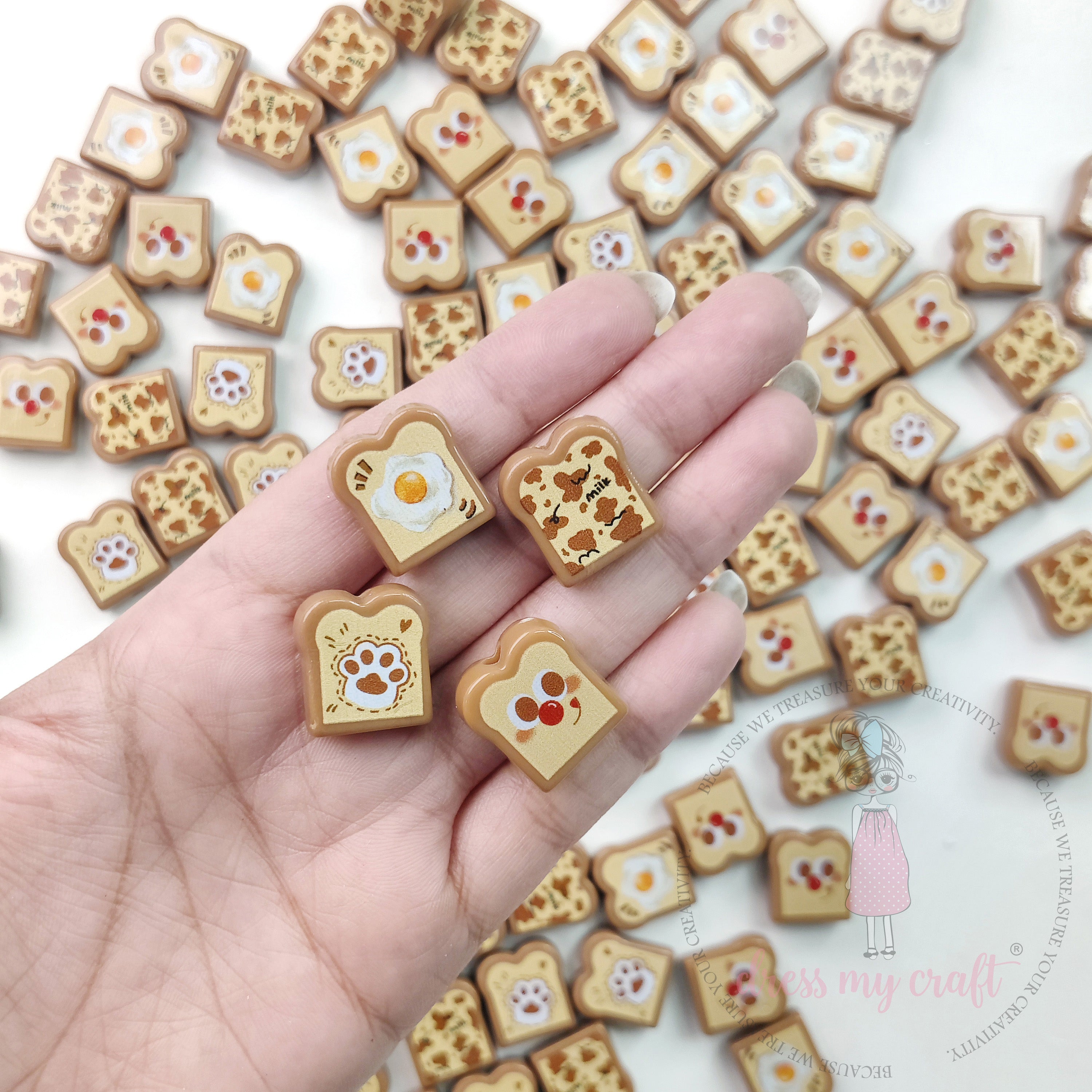 Toasted Brown Bread Shape Beads - 10 Pcs