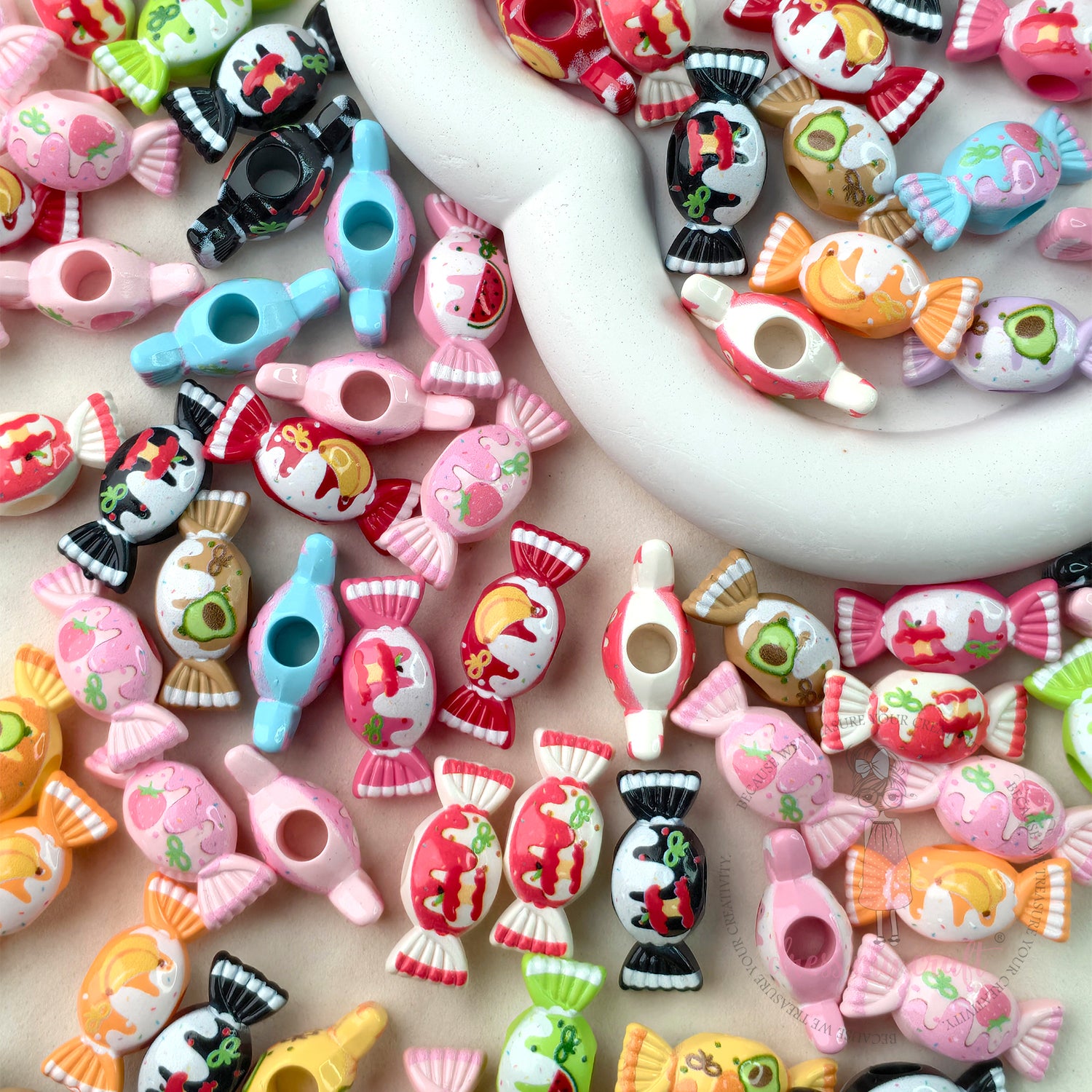 Colorful Sweet Treat Candy Beads - 10 Pcs