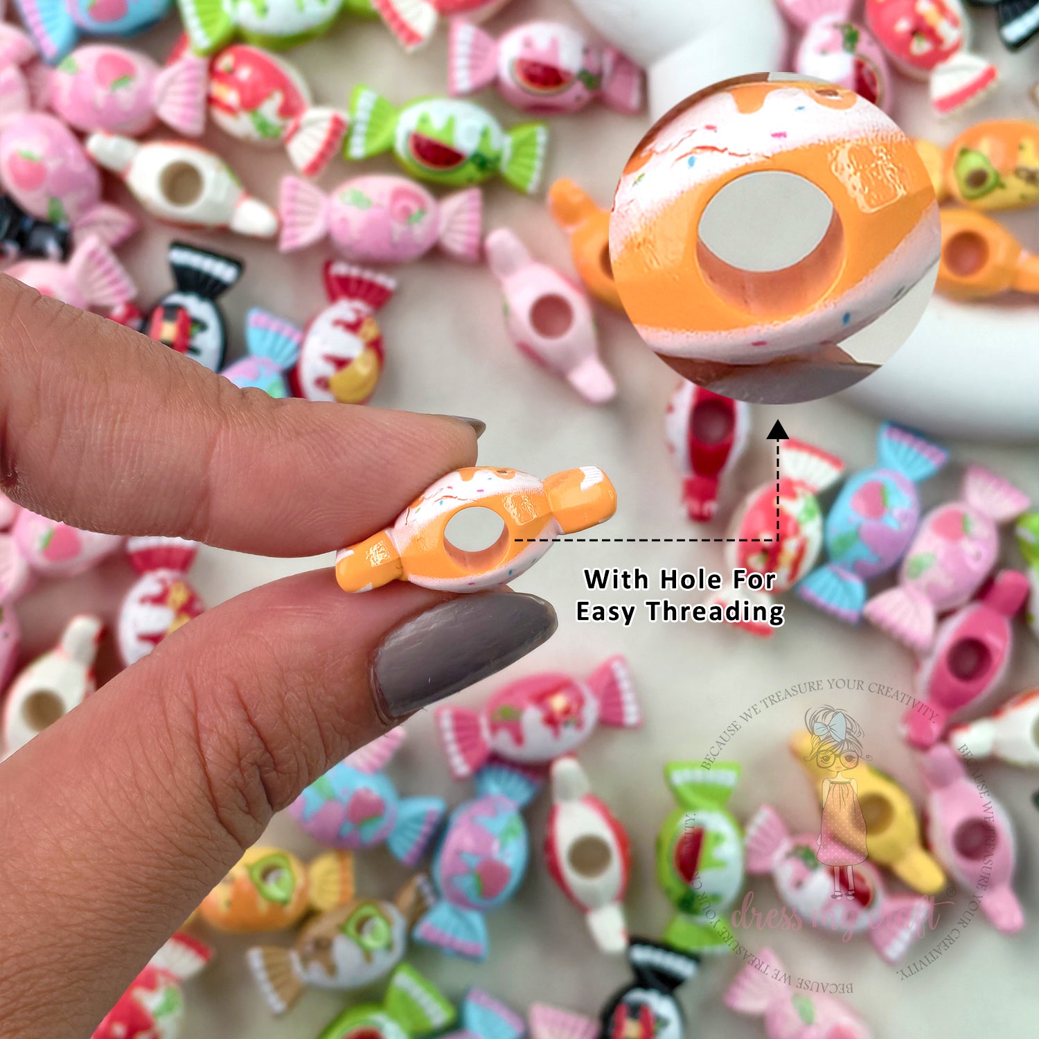 Colorful Sweet Treat Candy Beads - 10 Pcs