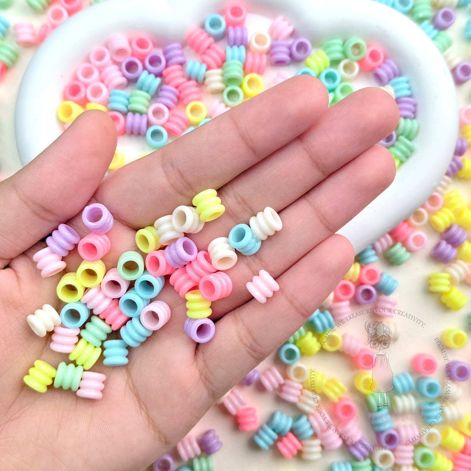 Multicolor Spiral Spacer Beads - 50 Gms