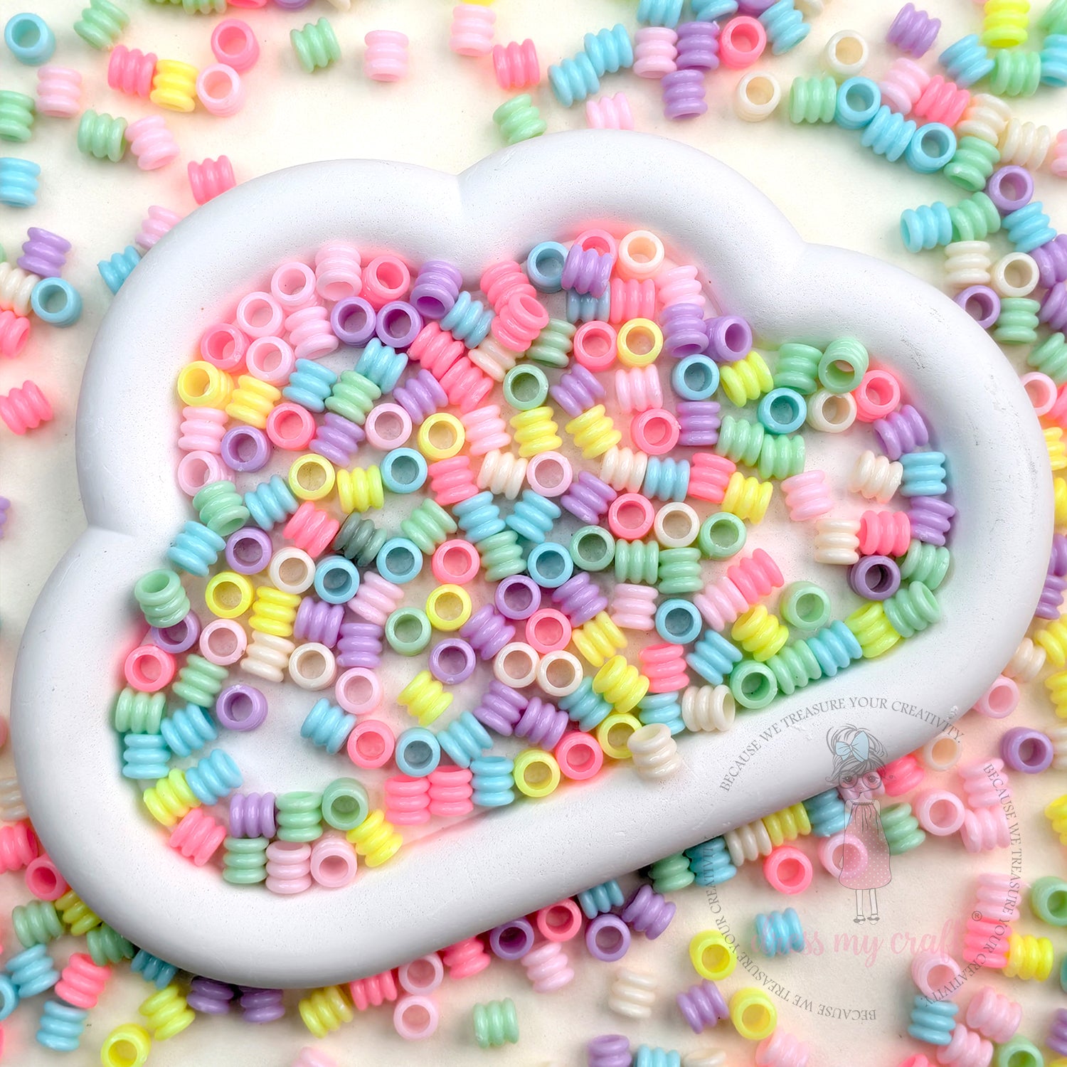 Multicolor Spiral Spacer Beads - 50 Gms