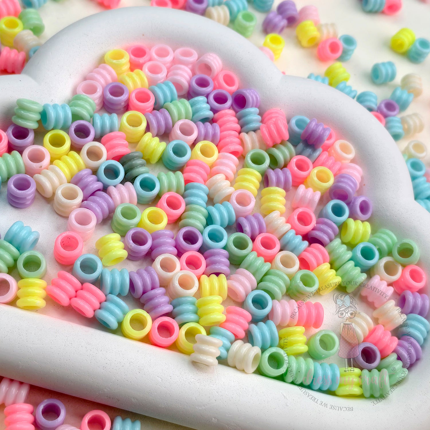 Multicolor Spiral Spacer Beads - 50 Gms