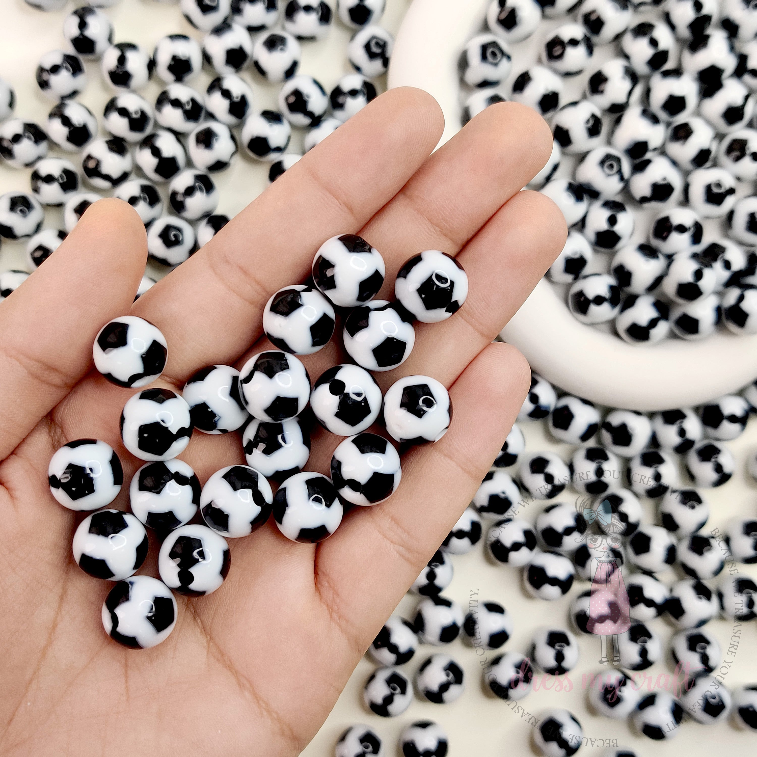 Mini Football Beads - 30 Pcs