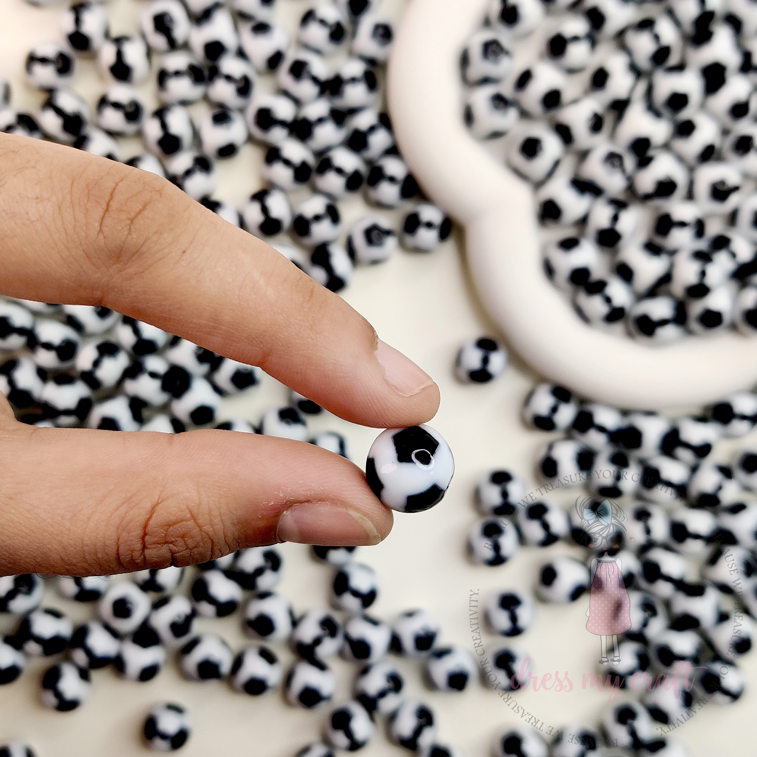Mini Football Beads - 30 Pcs