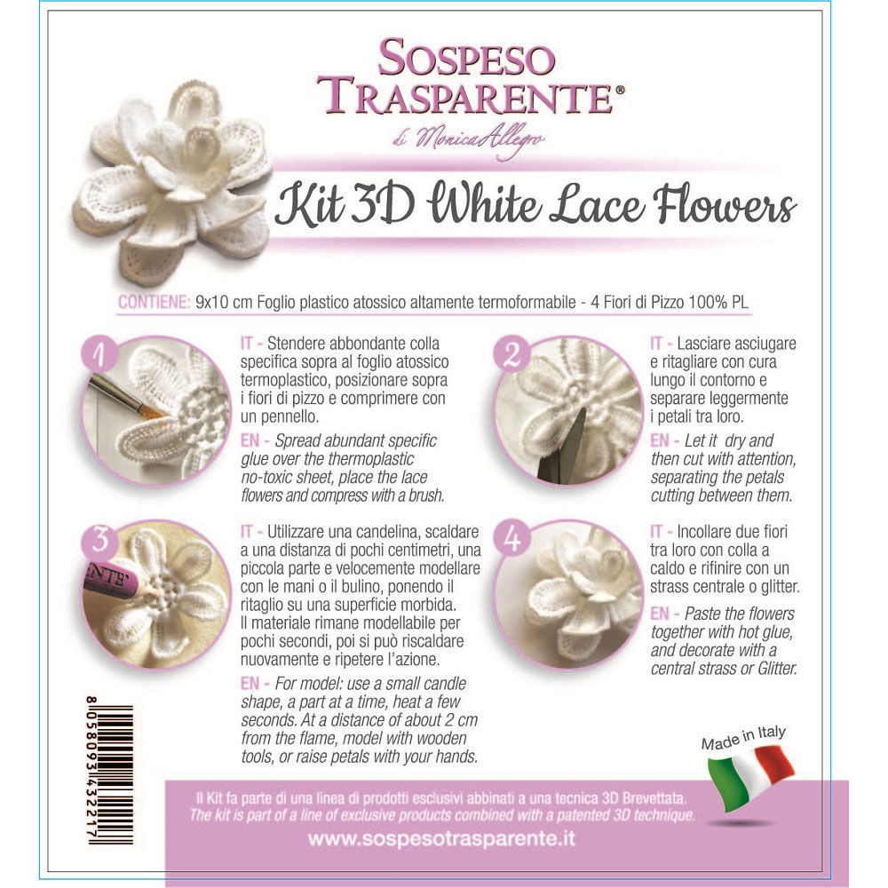White Lace Flowers 3D Kit