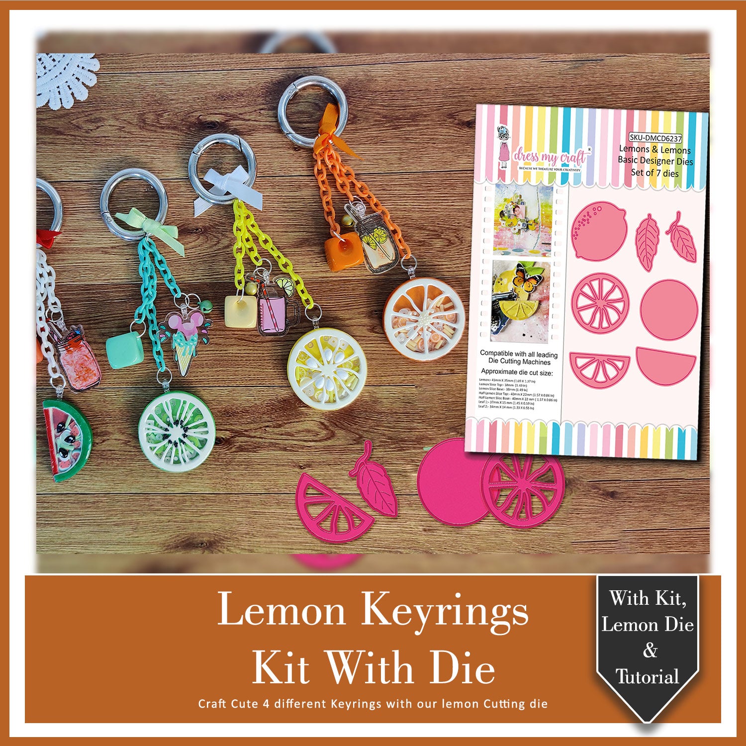 Lemon Keyrings Kit With Die