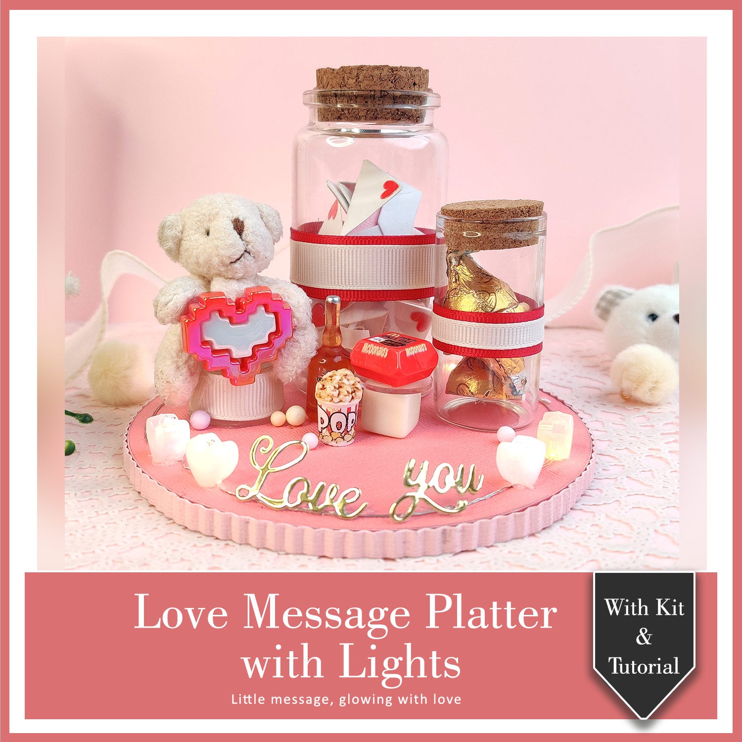 Love Message Platter With Lights