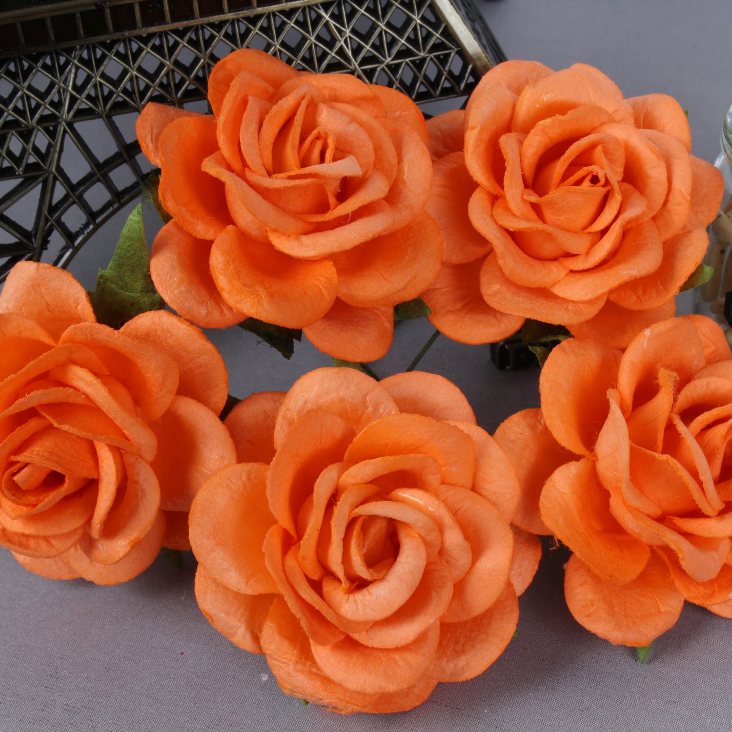 Mulberry Curved Roses - Orange