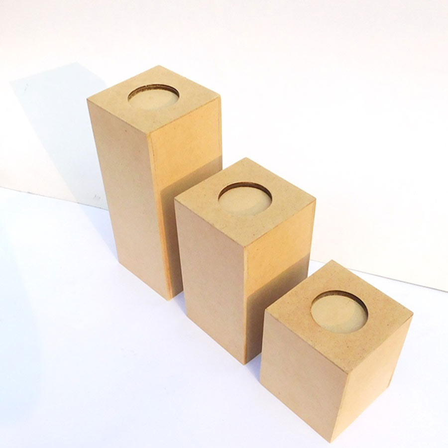 MDF Candle Pillar Set (3 Pcs )
