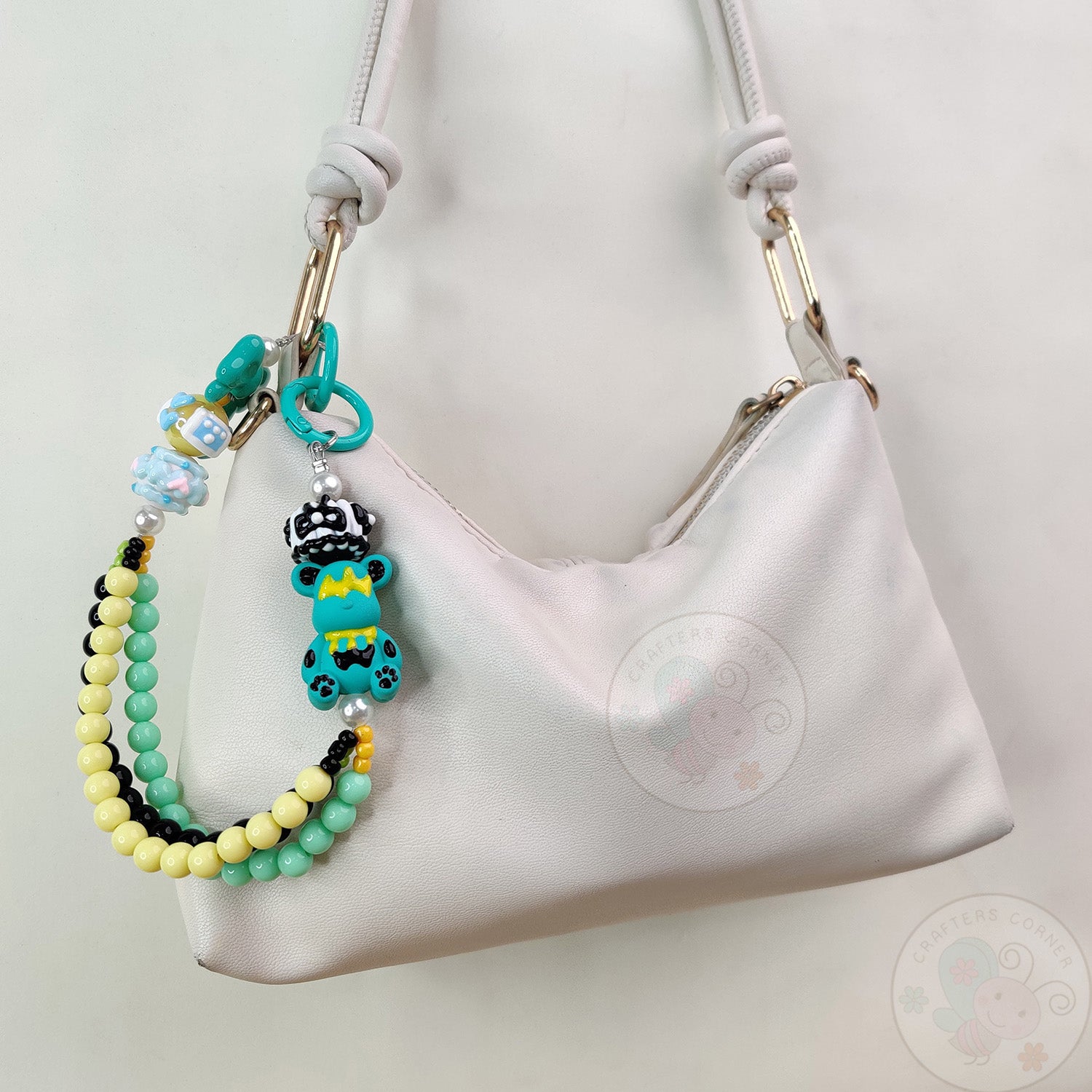 Handmade Kawaii Mobile Charm - Minty Bear