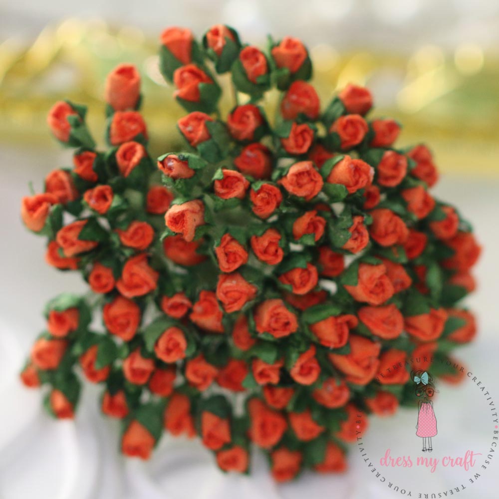 Micro Mini Rose Buds - Orange
