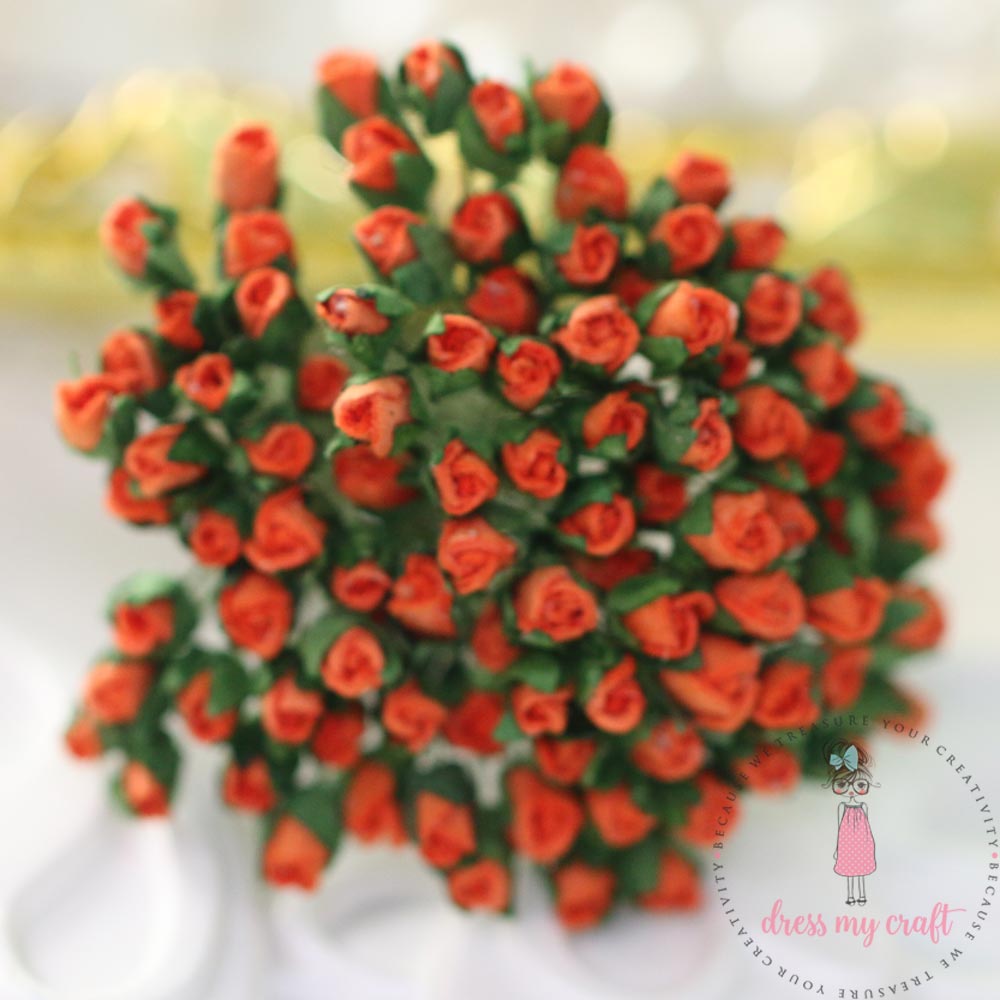 Micro Mini Rose Buds - Orange