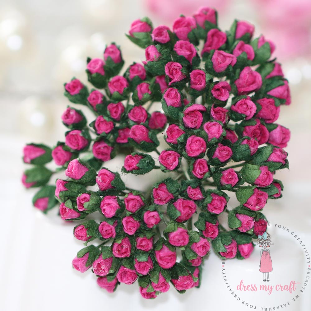 Micro Mini Rose Buds - Bright Pink