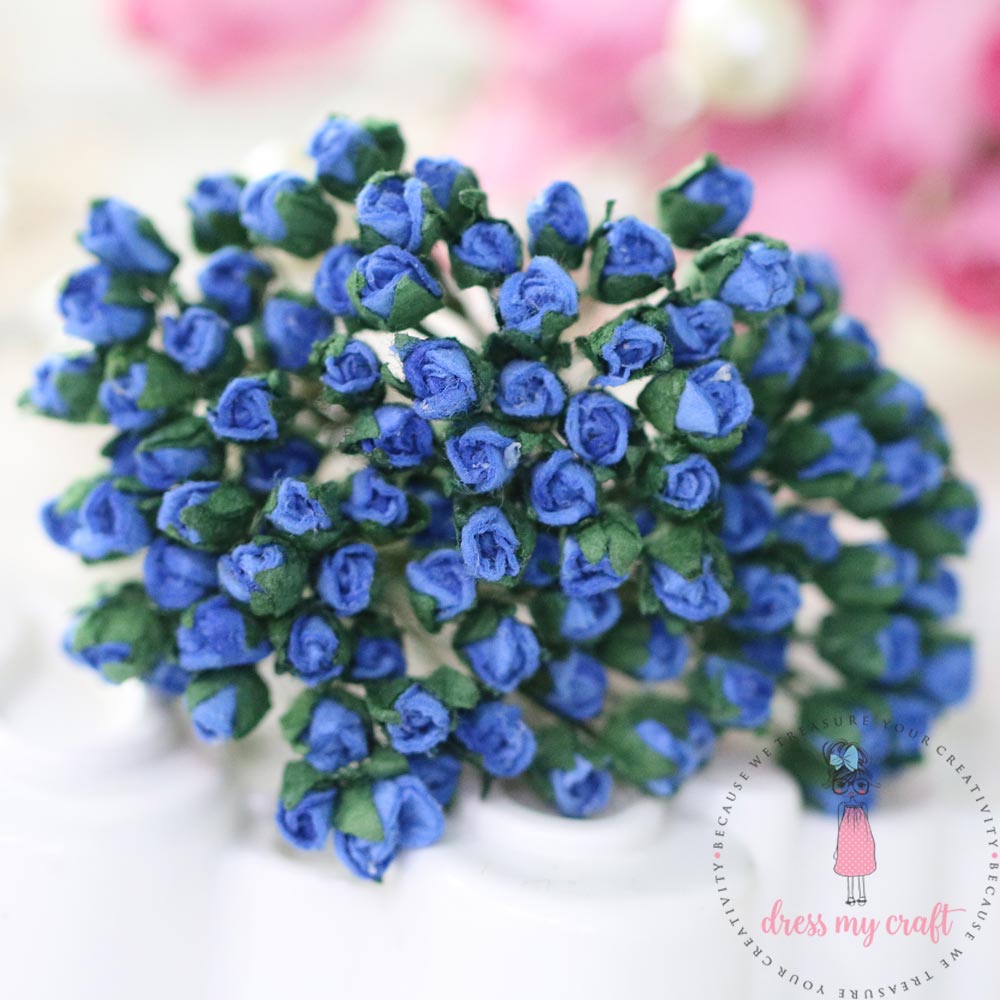 Micro Mini Rose Buds - Dark Blue