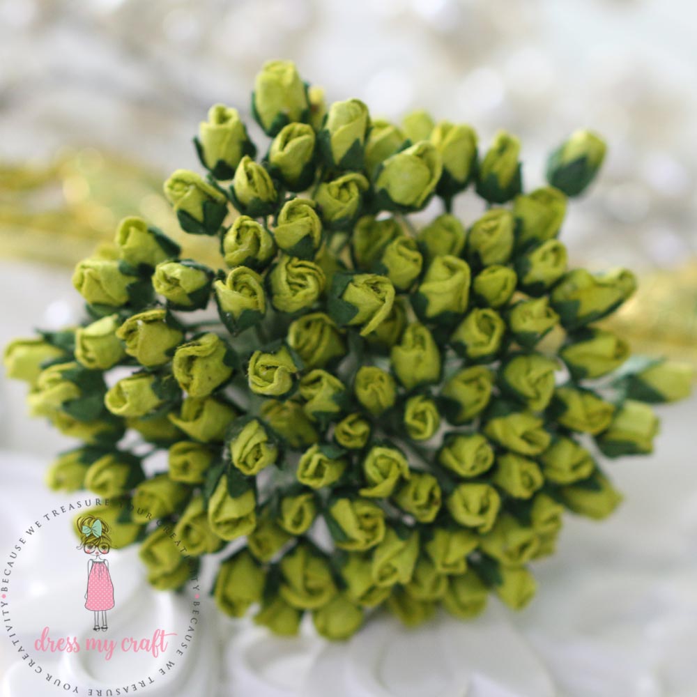 Micro Rose Bud - Olive Green