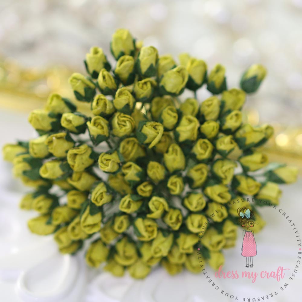 Micro Rose Bud - Olive Green