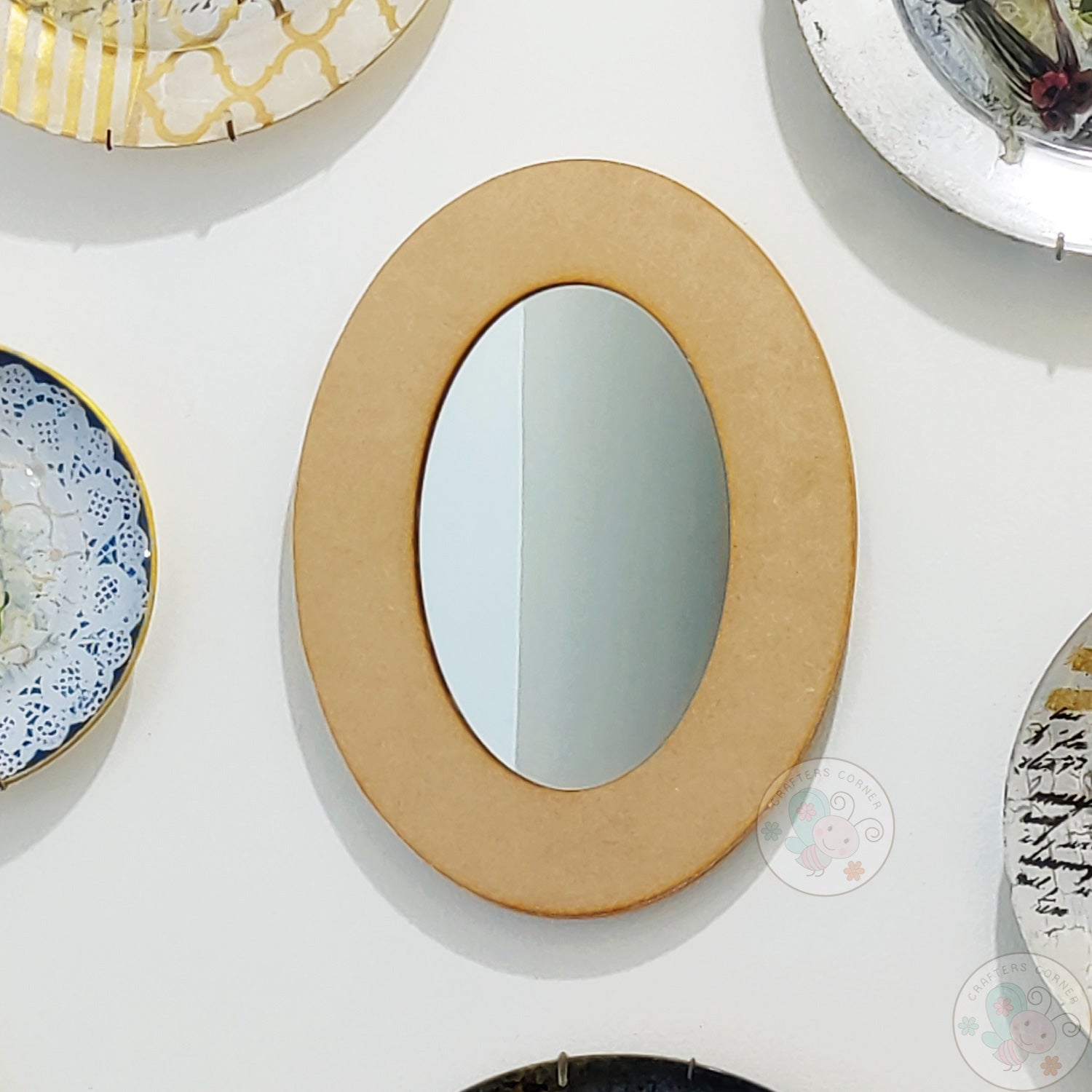 MDF Oval Home Decor Mirror - Big