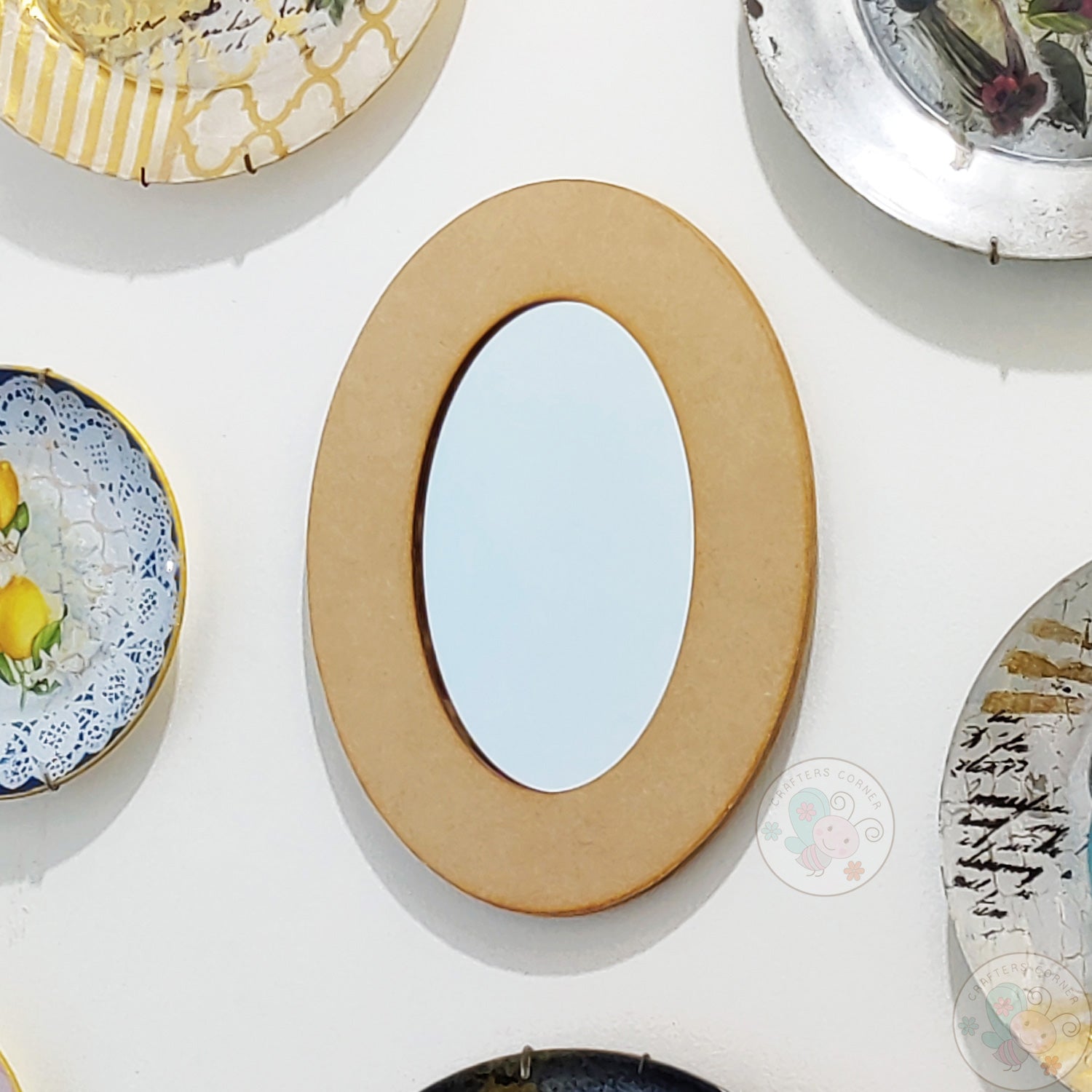 MDF Oval Home Decor Mirror - Big