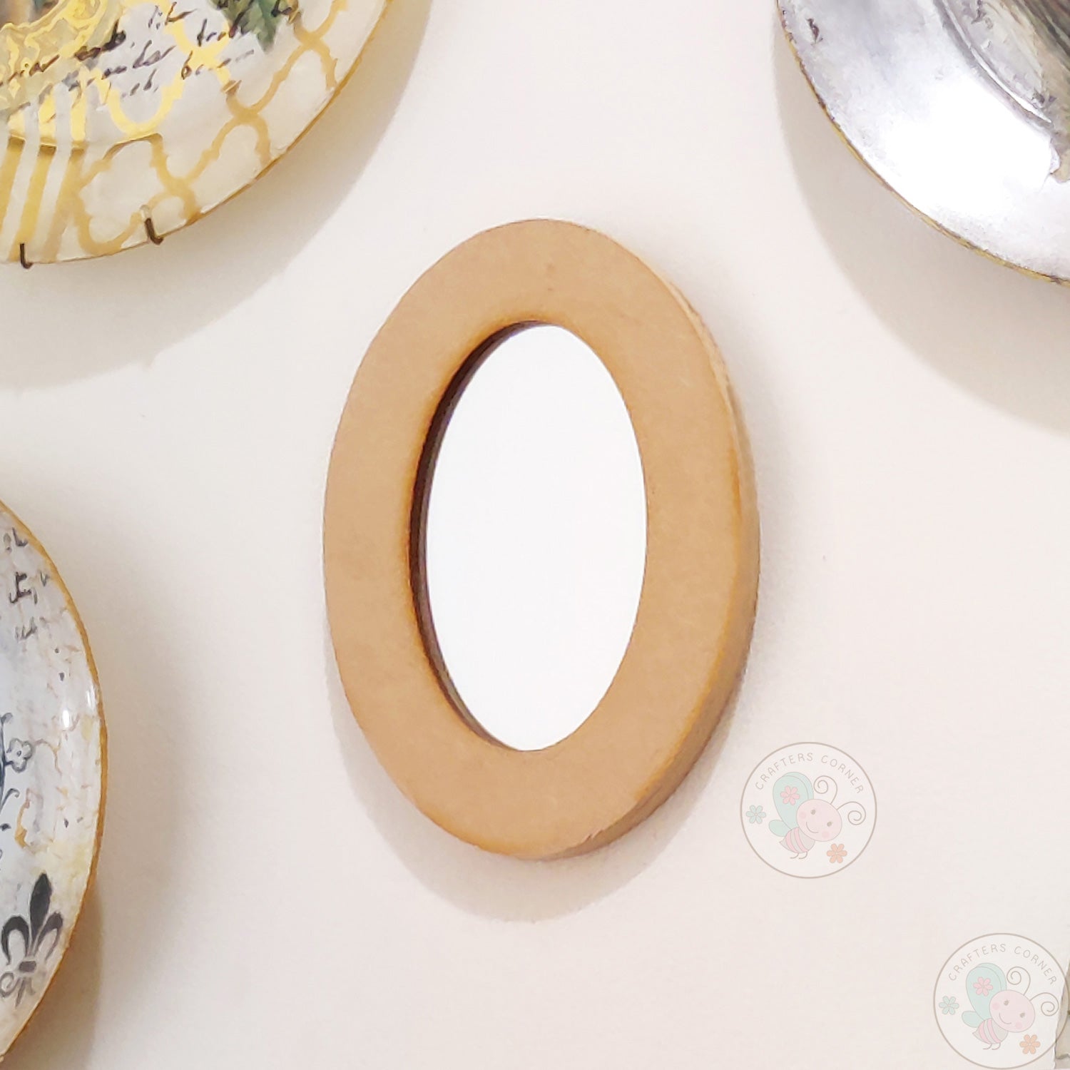 MDF Oval Home Decor Mirror - Small