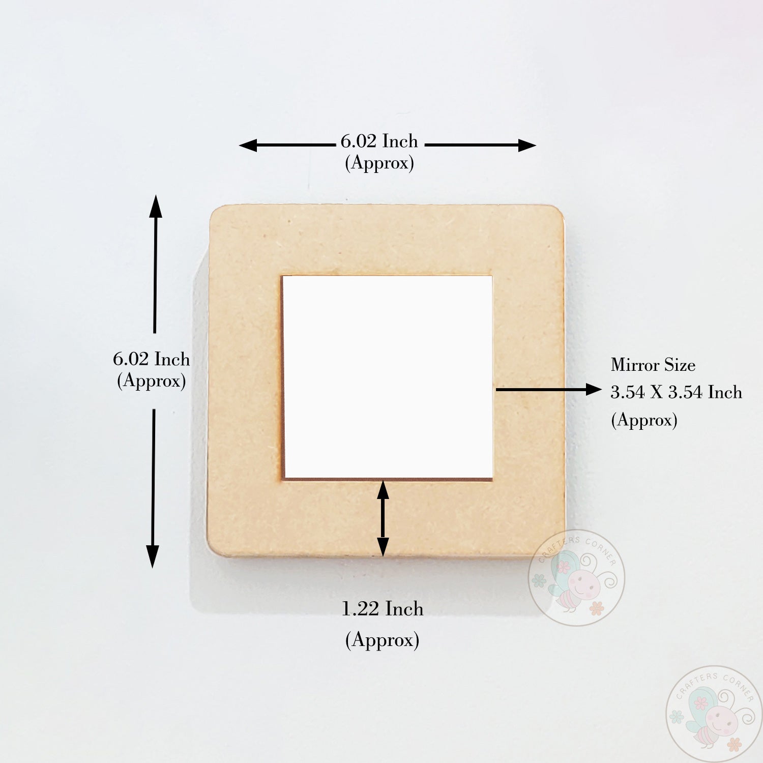 MDF Square Home Decor Mirror - Small