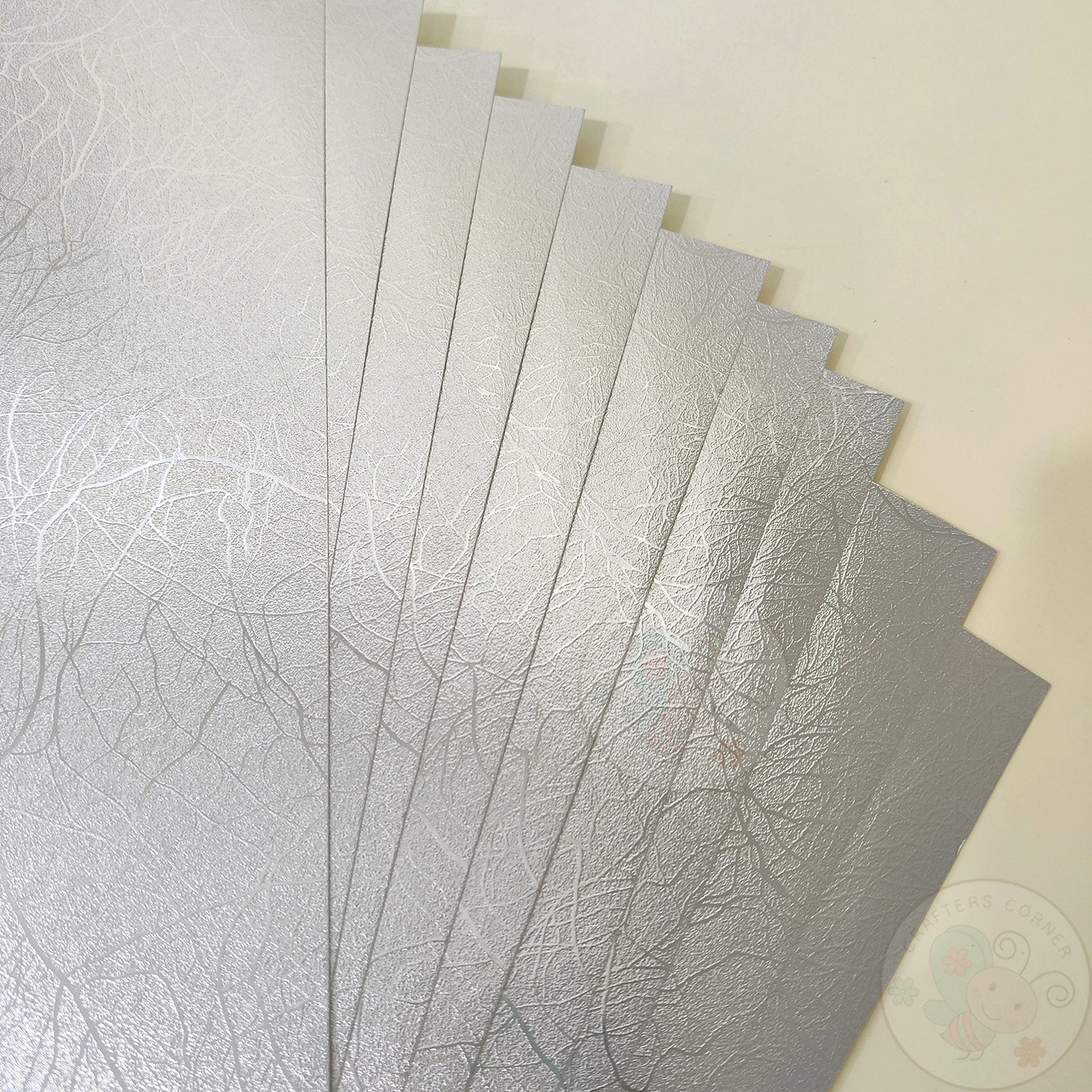 Metallic Textured Silver Cardstock - 250 GSM