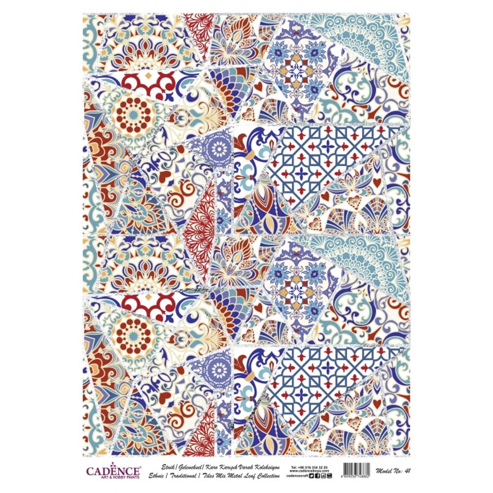 Metal Leaf Background Rice Paper A3 (Model No 41)