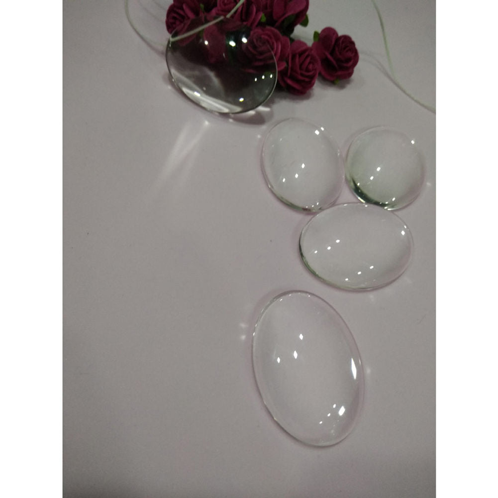 Oval Clear Glass Cabachon