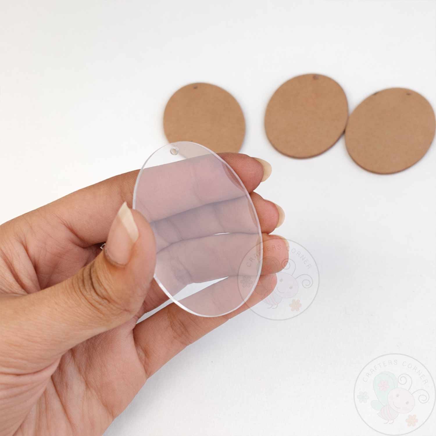 Oval Keychain Blanks (With Chain & Rings)