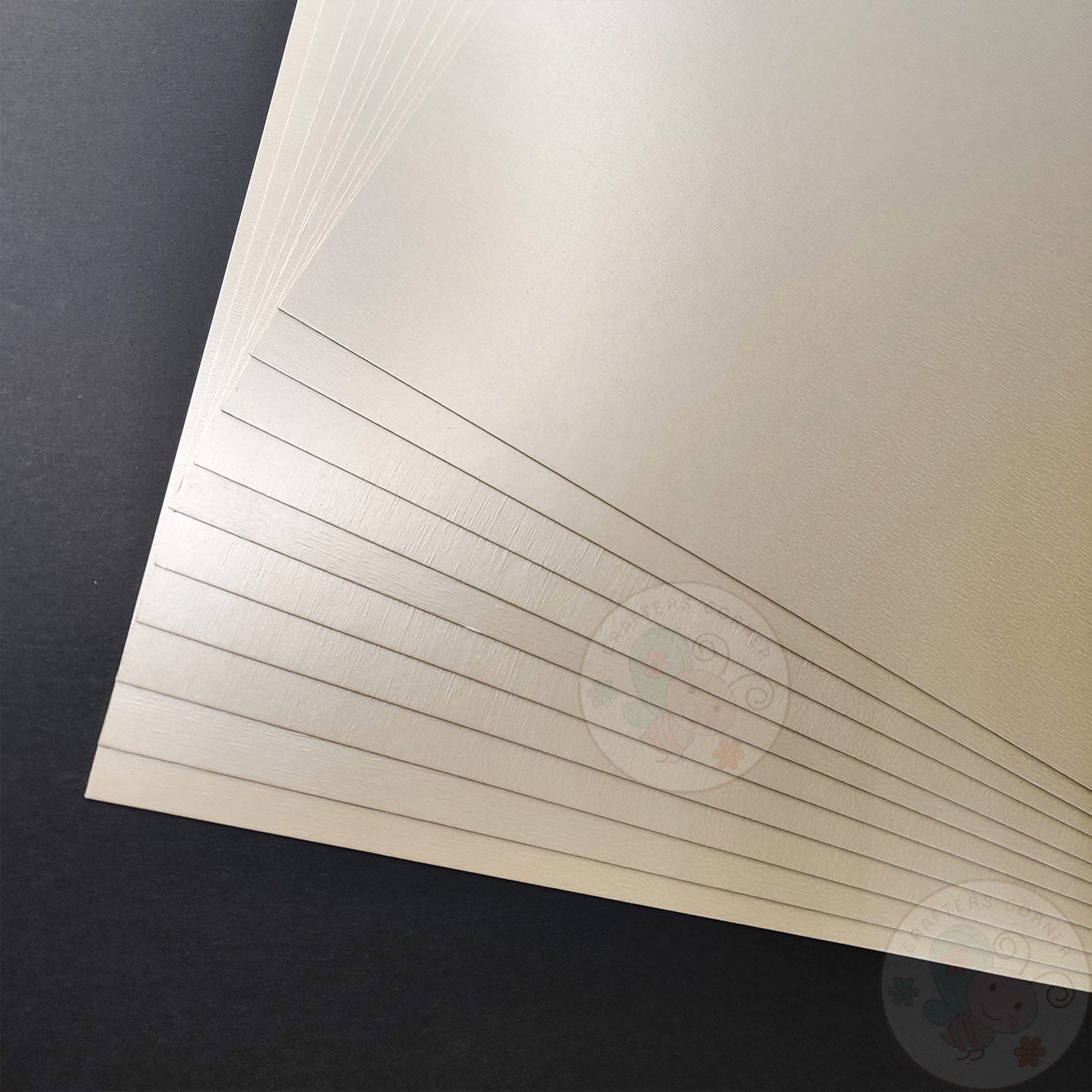 Pearl Pale Beige Textured Cardstock - 300 GSM