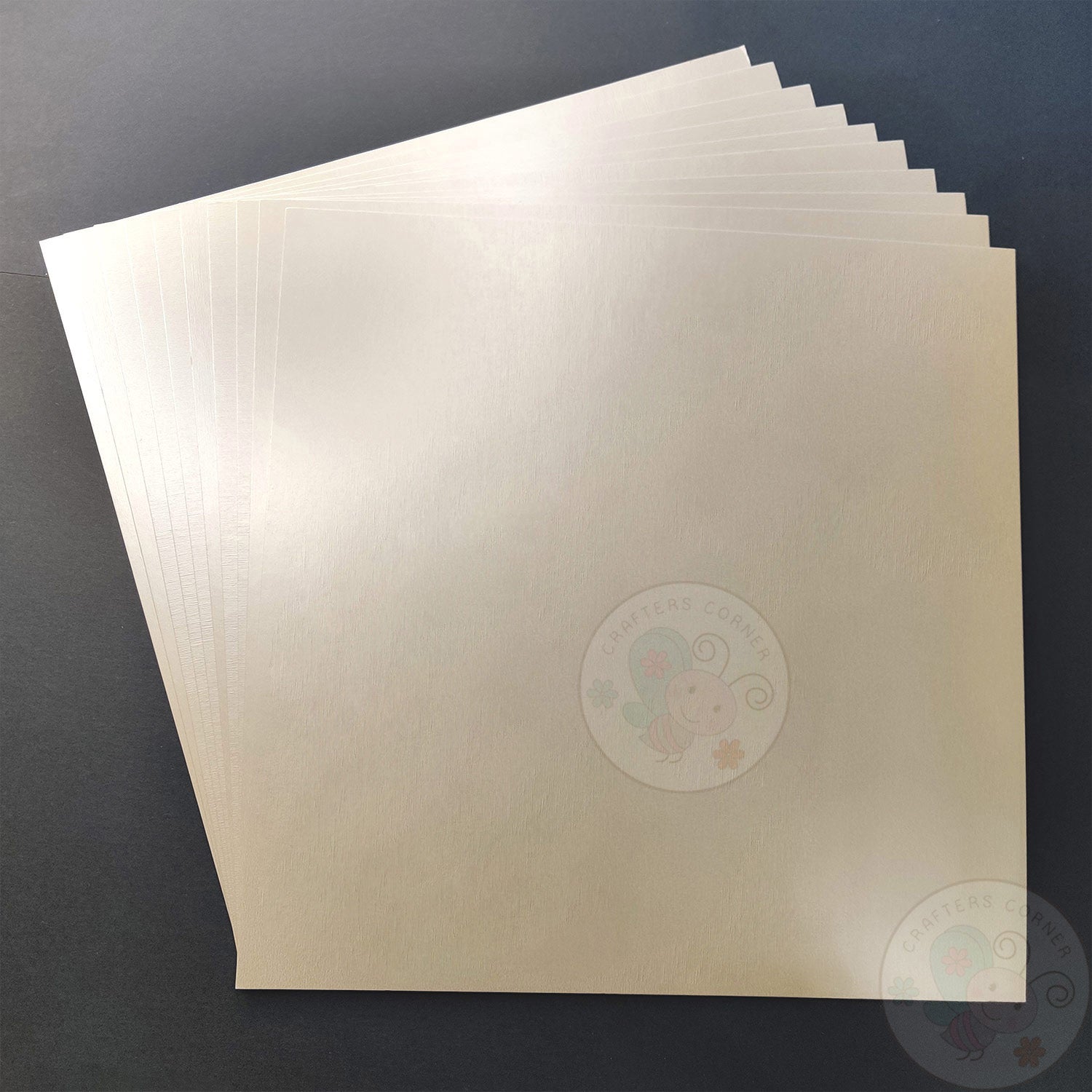 Pearl Pale Beige Textured Cardstock - 300 GSM