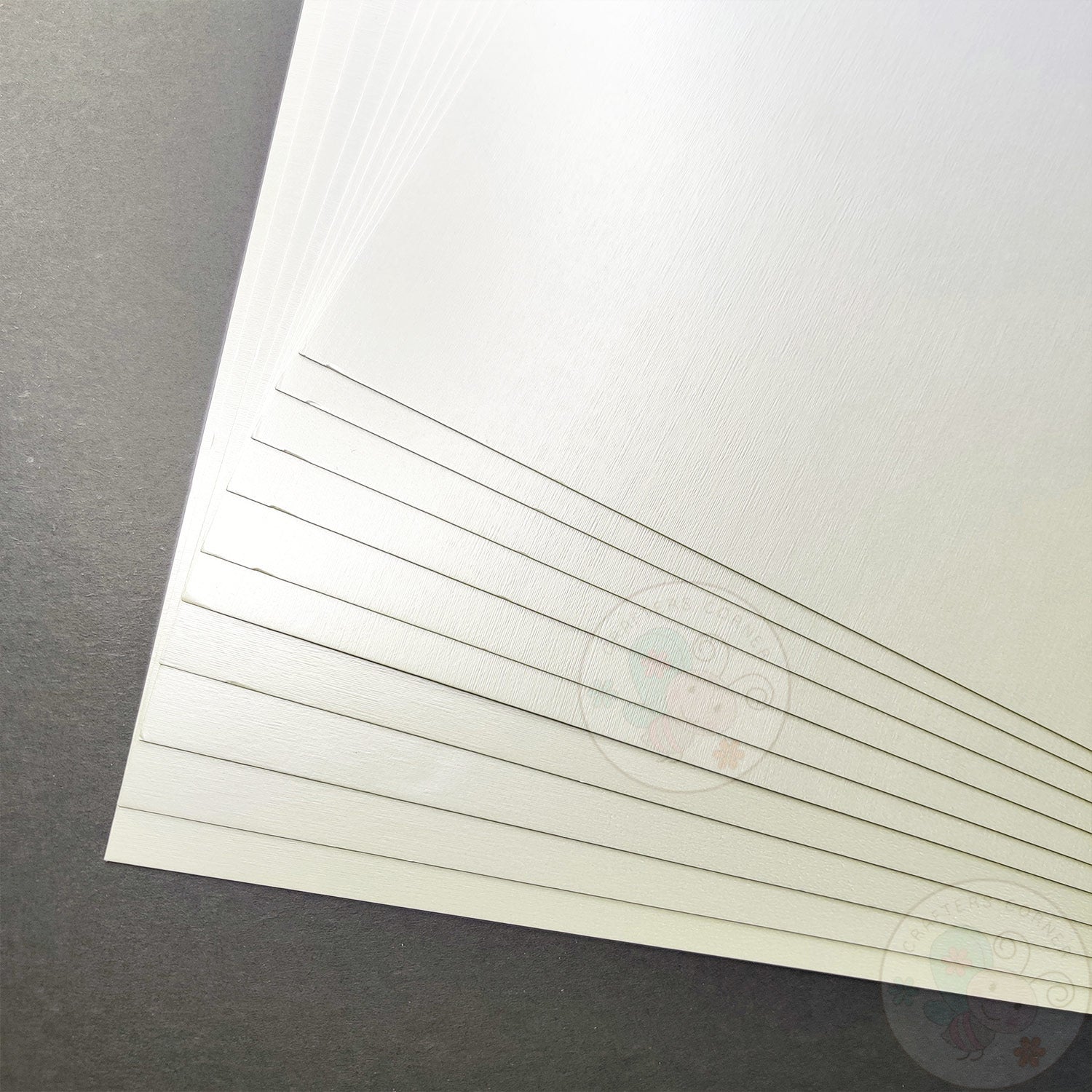 Pearl Grey Textured Cardstock - 300 GSM