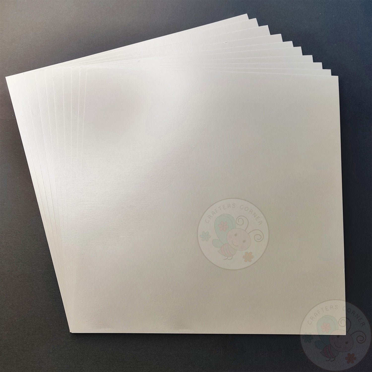 Pearl Grey Textured Cardstock - 300 GSM