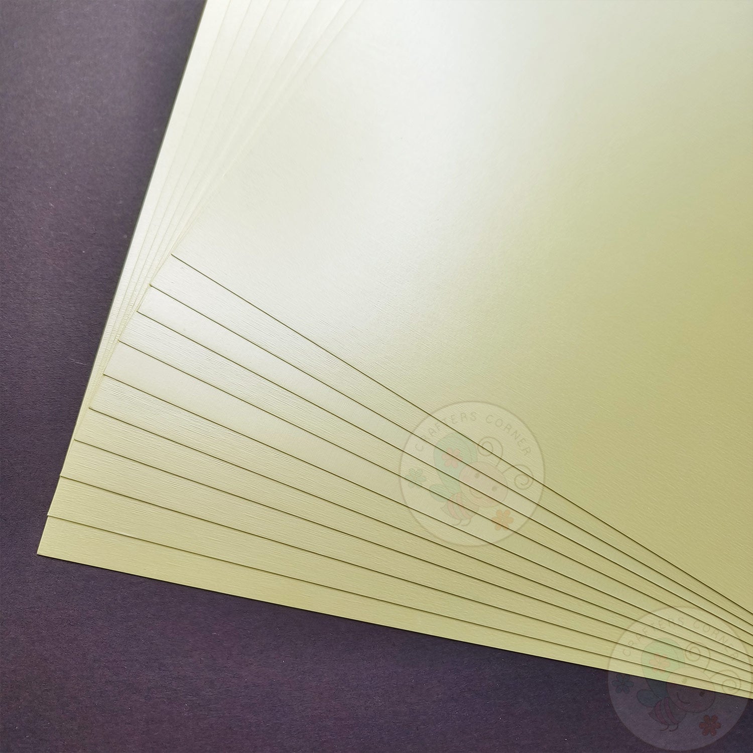 Pearl Lemon Yellow Textured Cardstock - 300 GSM