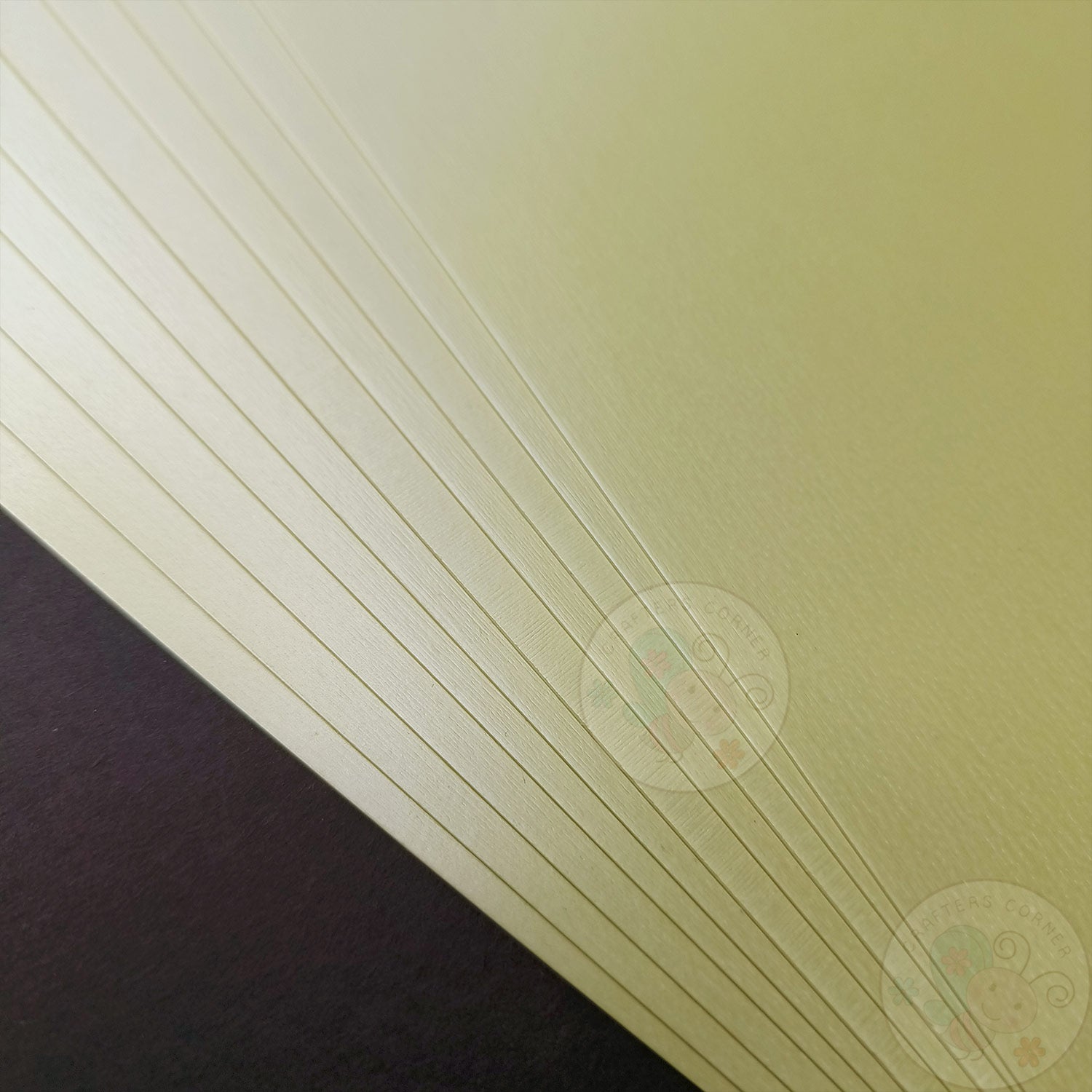 Pearl Lemon Yellow Textured Cardstock - 300 GSM