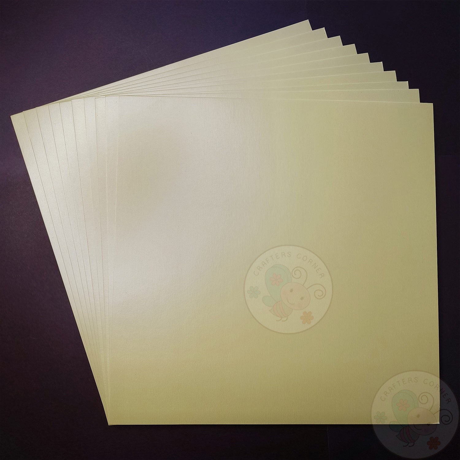 Pearl Lemon Yellow Textured Cardstock - 300 GSM