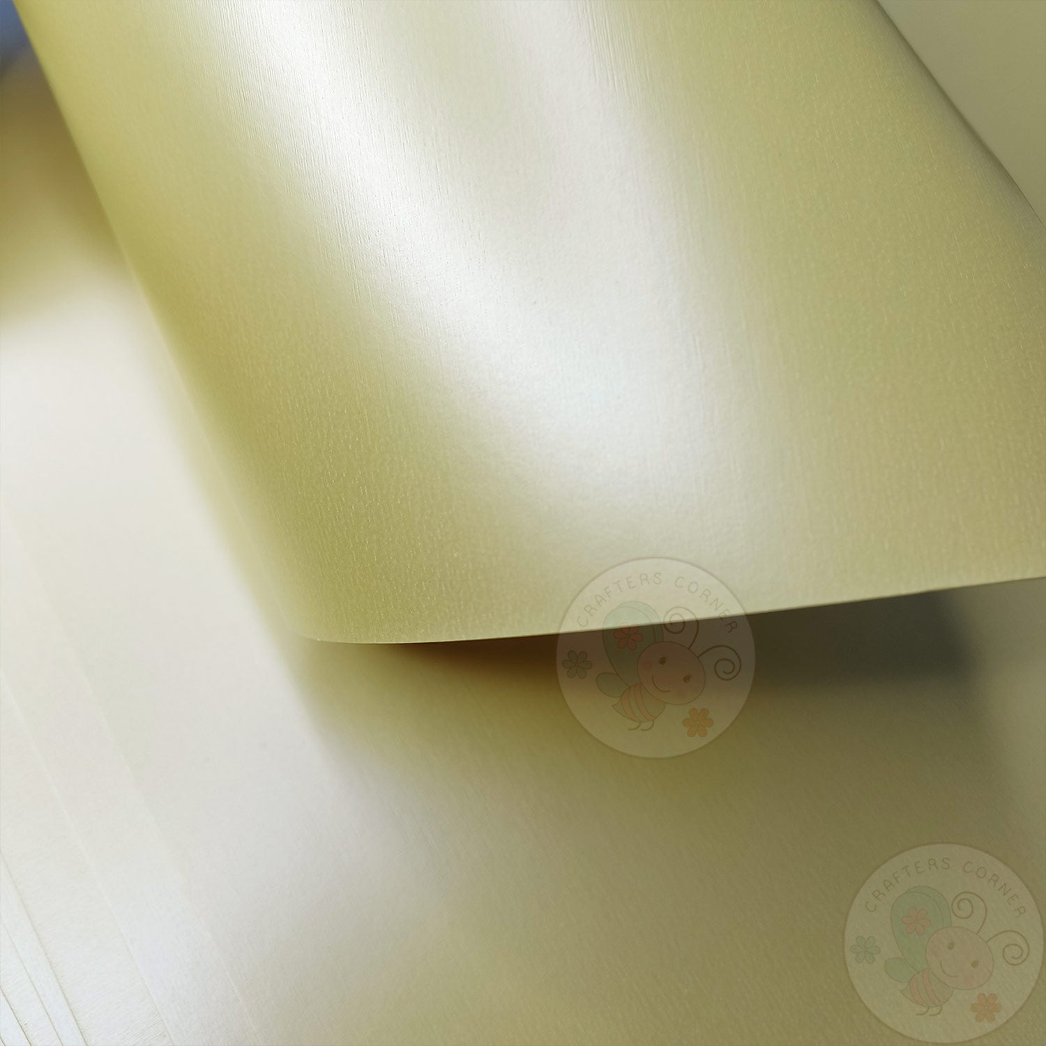 Pearl Lemon Yellow Textured Cardstock - 300 GSM